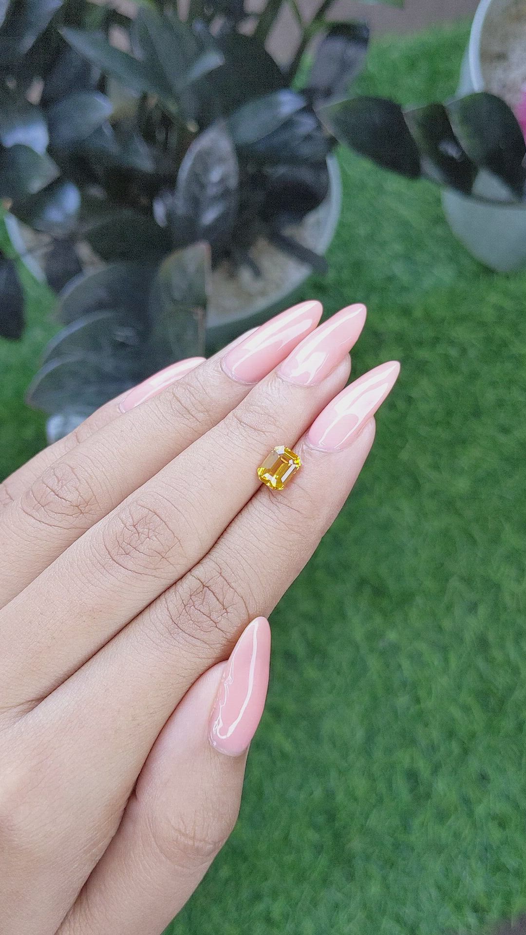 1.53 Ct. Orangish Yellow Sapphire from Africa Size Video