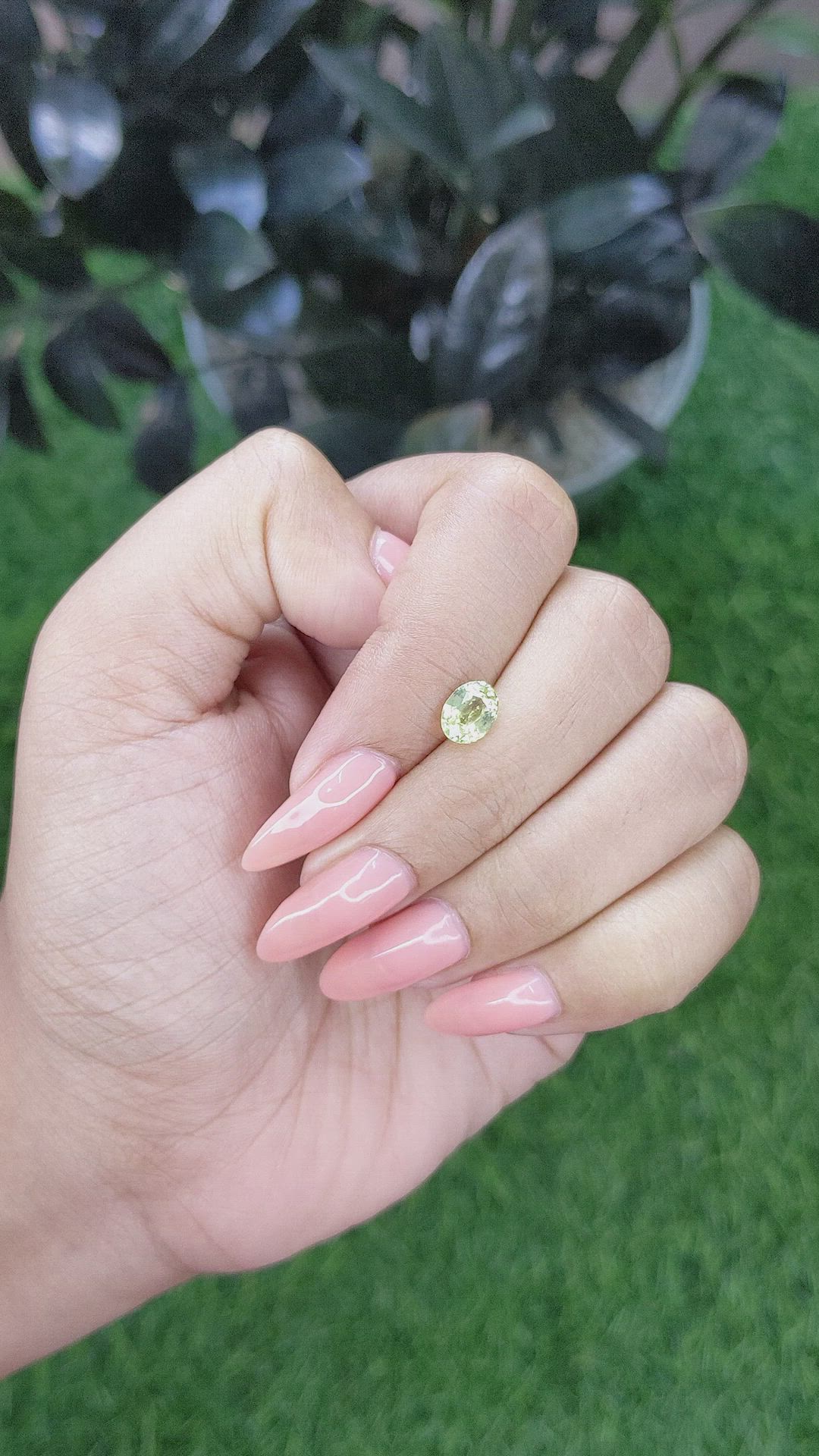 1.08 Ct. Green Sapphire from Africa Size Video