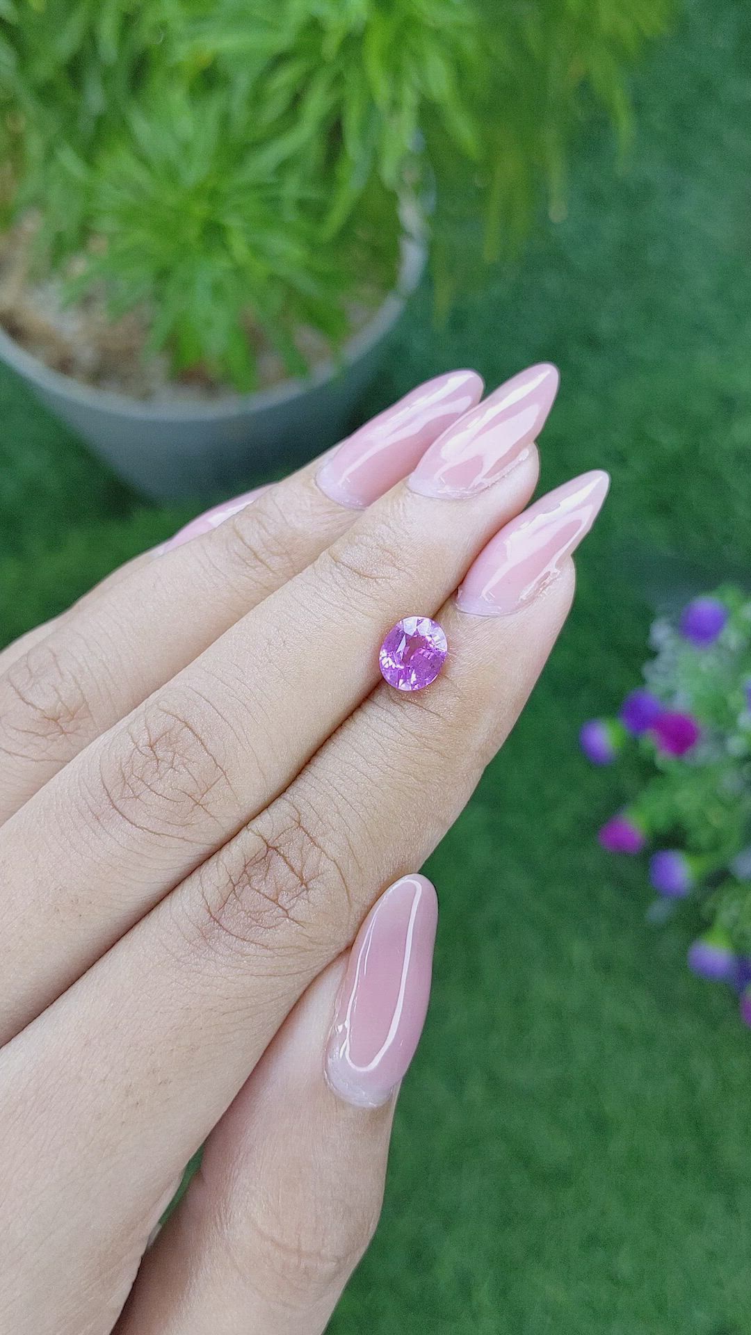 1.50 Ct. Pinkish Purple Sapphire from Madagascar Size Video