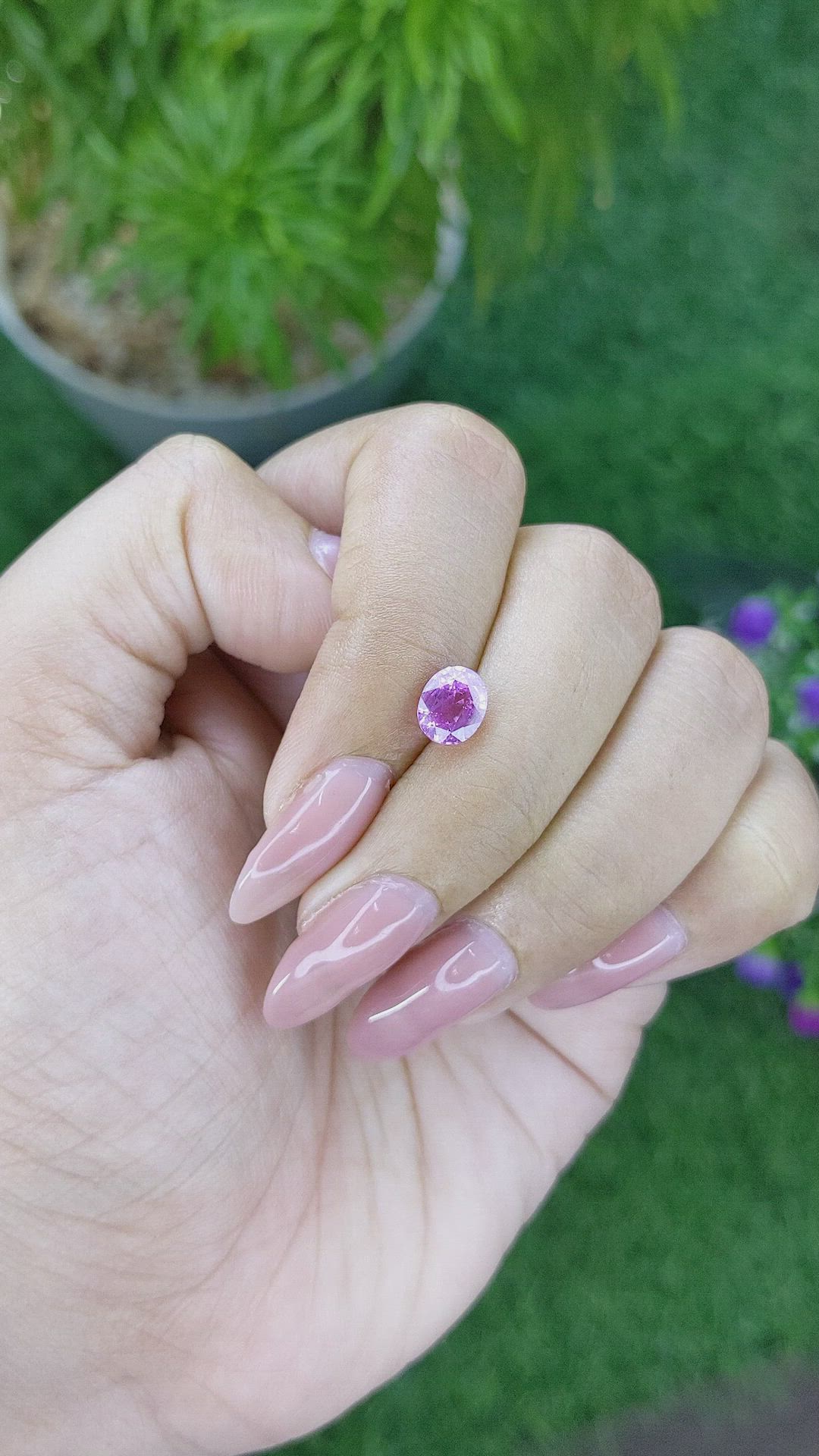 1.50 Ct. Pinkish Purple Sapphire from Madagascar Size Video