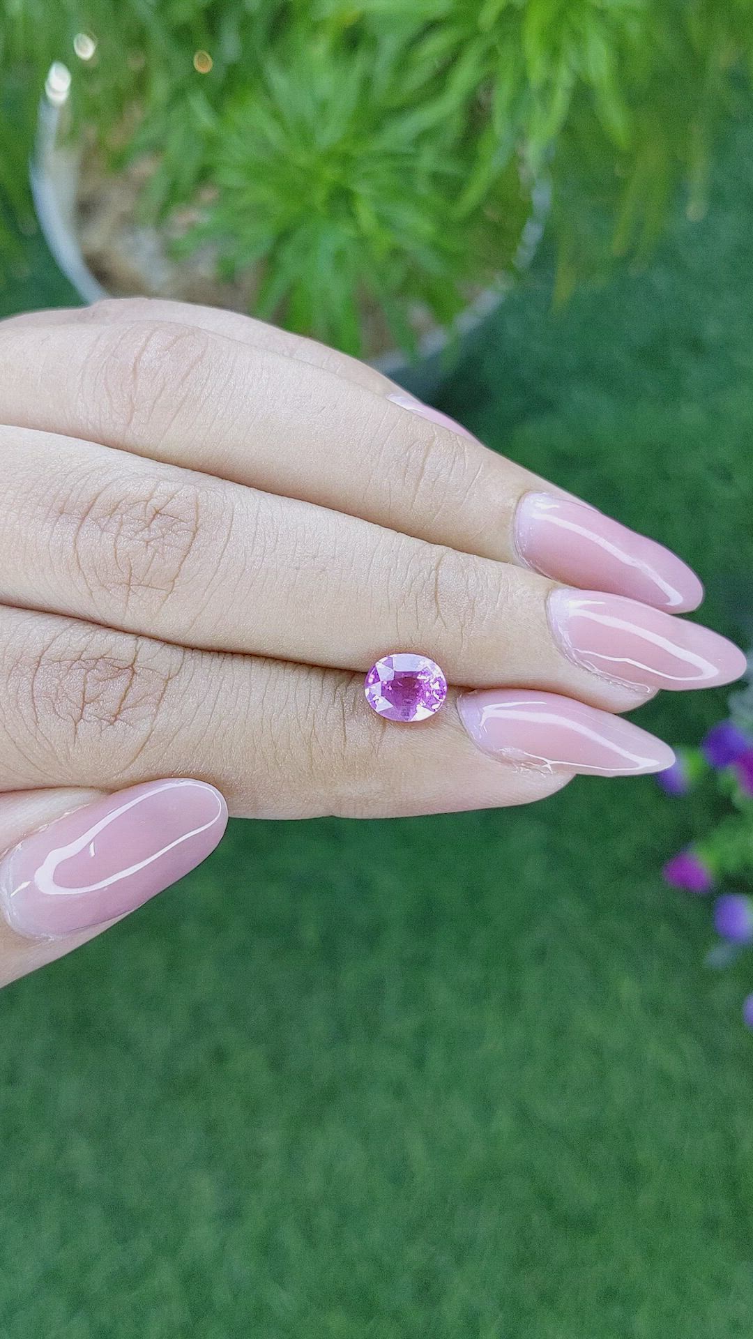 1.50 Ct. Pinkish Purple Sapphire from Madagascar Size Video