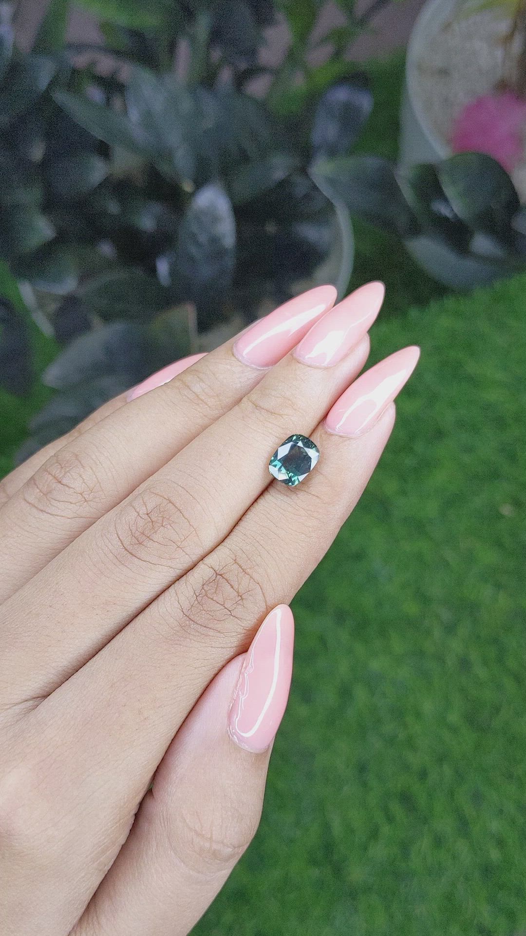 2.52 Ct. Bluish Green Sapphire from Tanzania Size Video