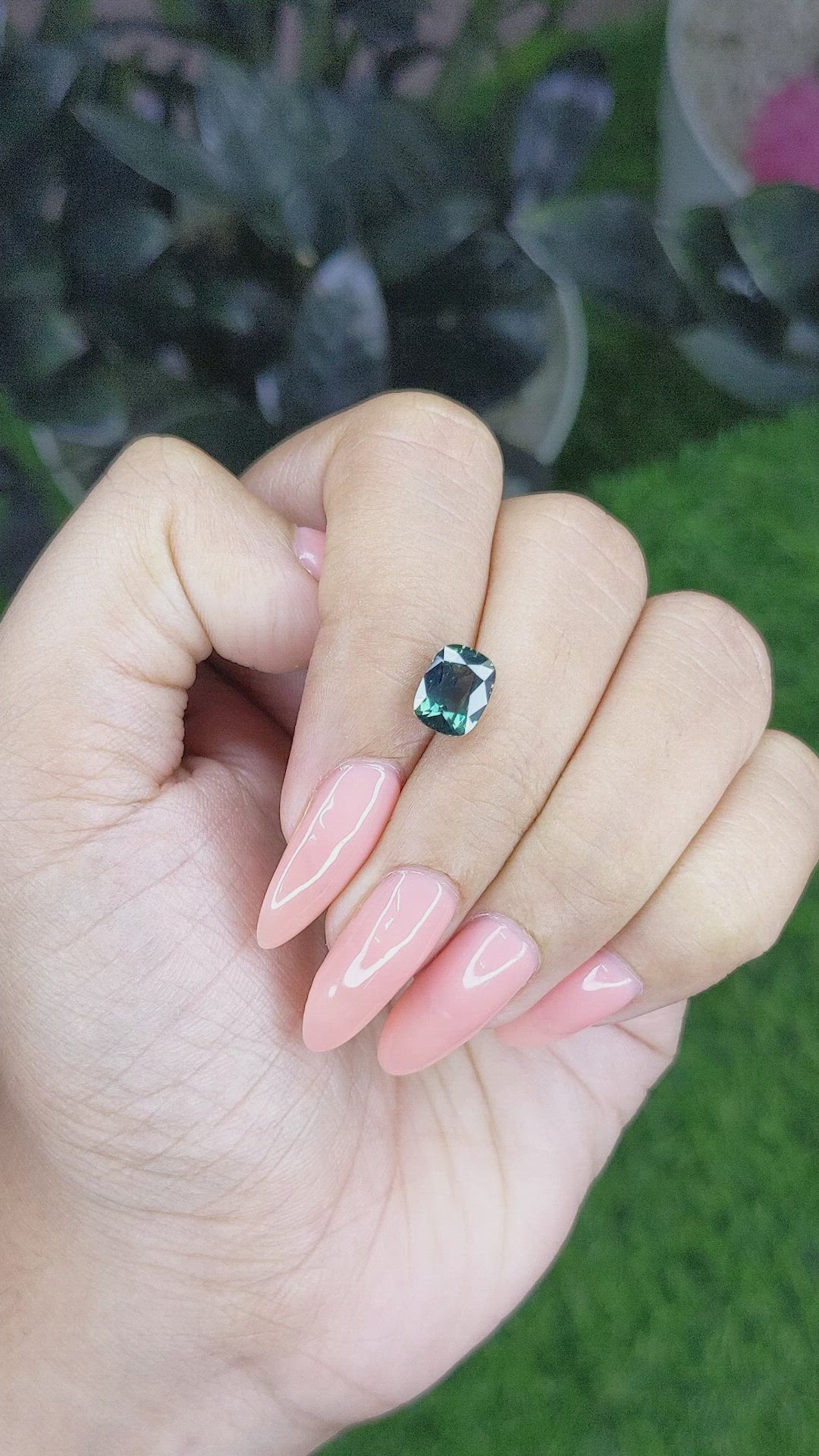 2.52 Ct. Bluish Green Sapphire from Tanzania Size Video