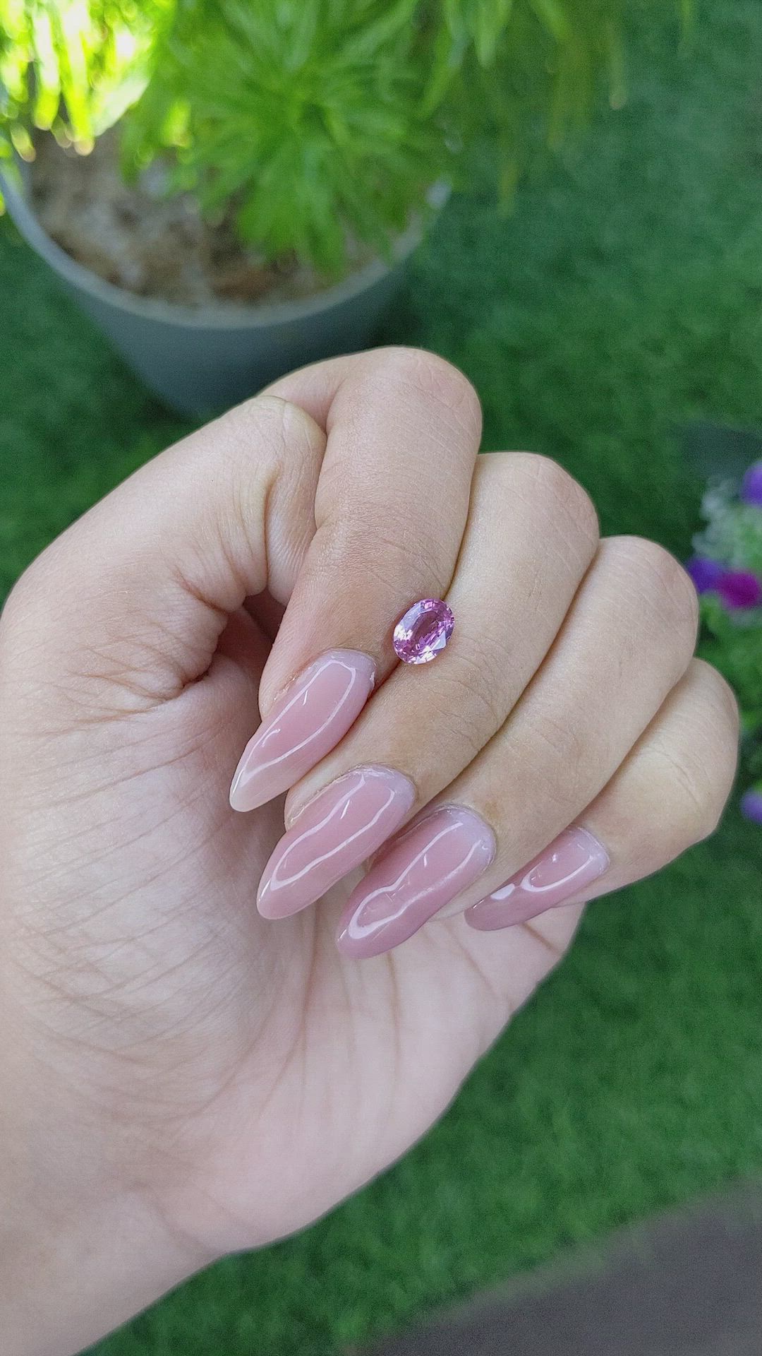 1.04 Ct. Purplish Pink Sapphire from Madagascar Size Video