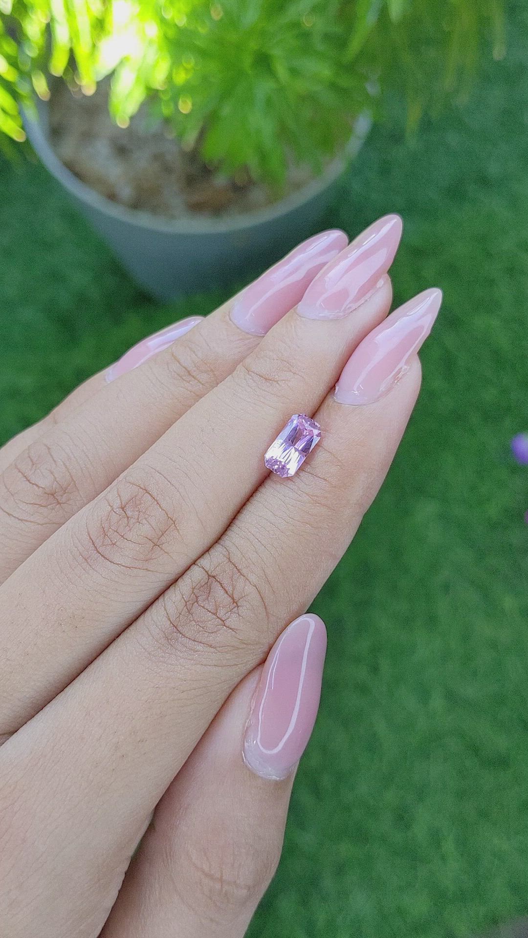 1.53 Ct. Purplish Pink Sapphire from Madagascar Size Video