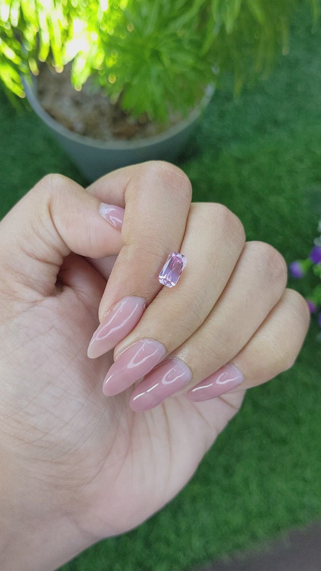 1.53 Ct. Purplish Pink Sapphire from Madagascar Size Video