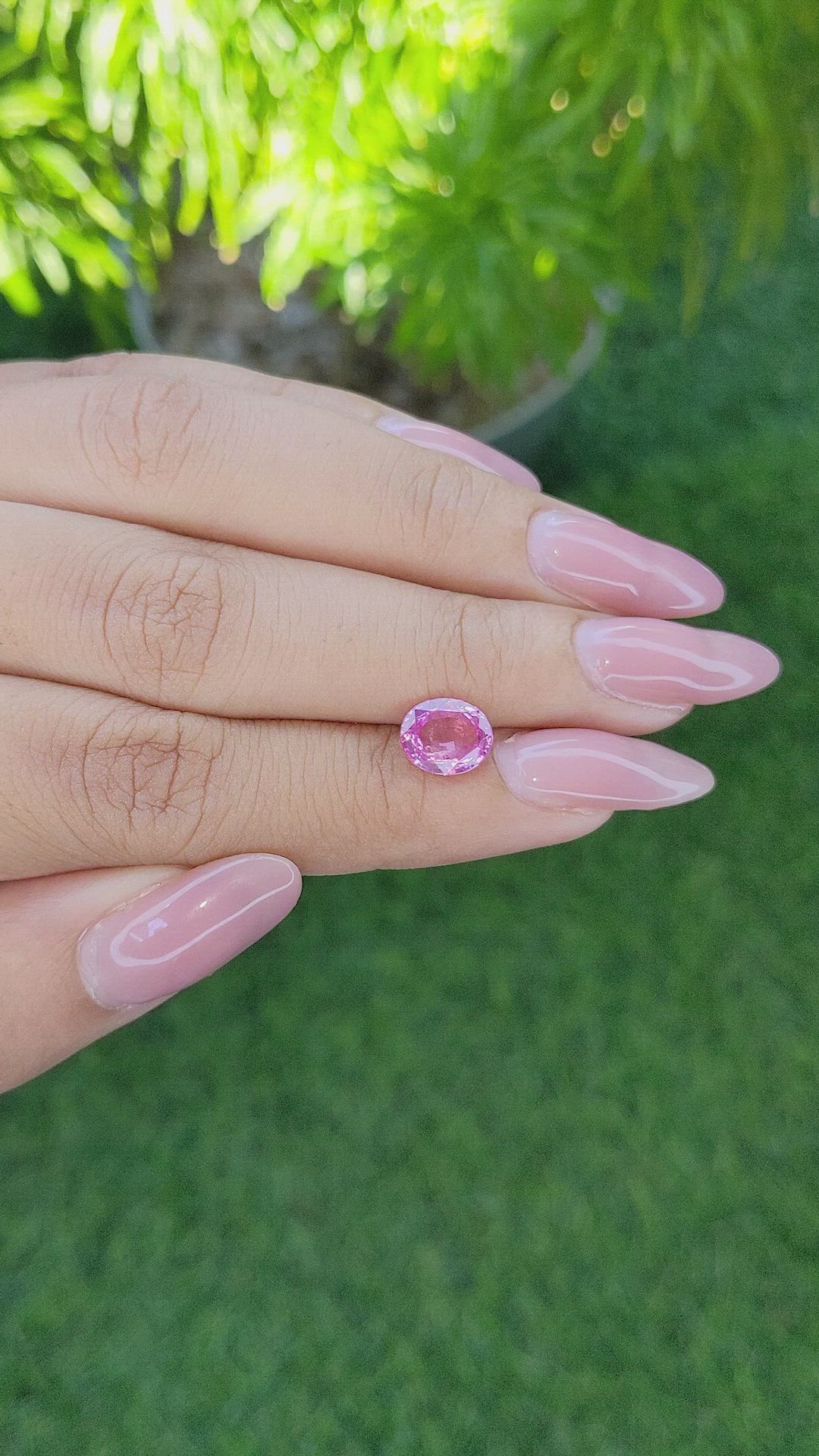 2.02 Ct. Pink Sapphire from Madagascar Size Video