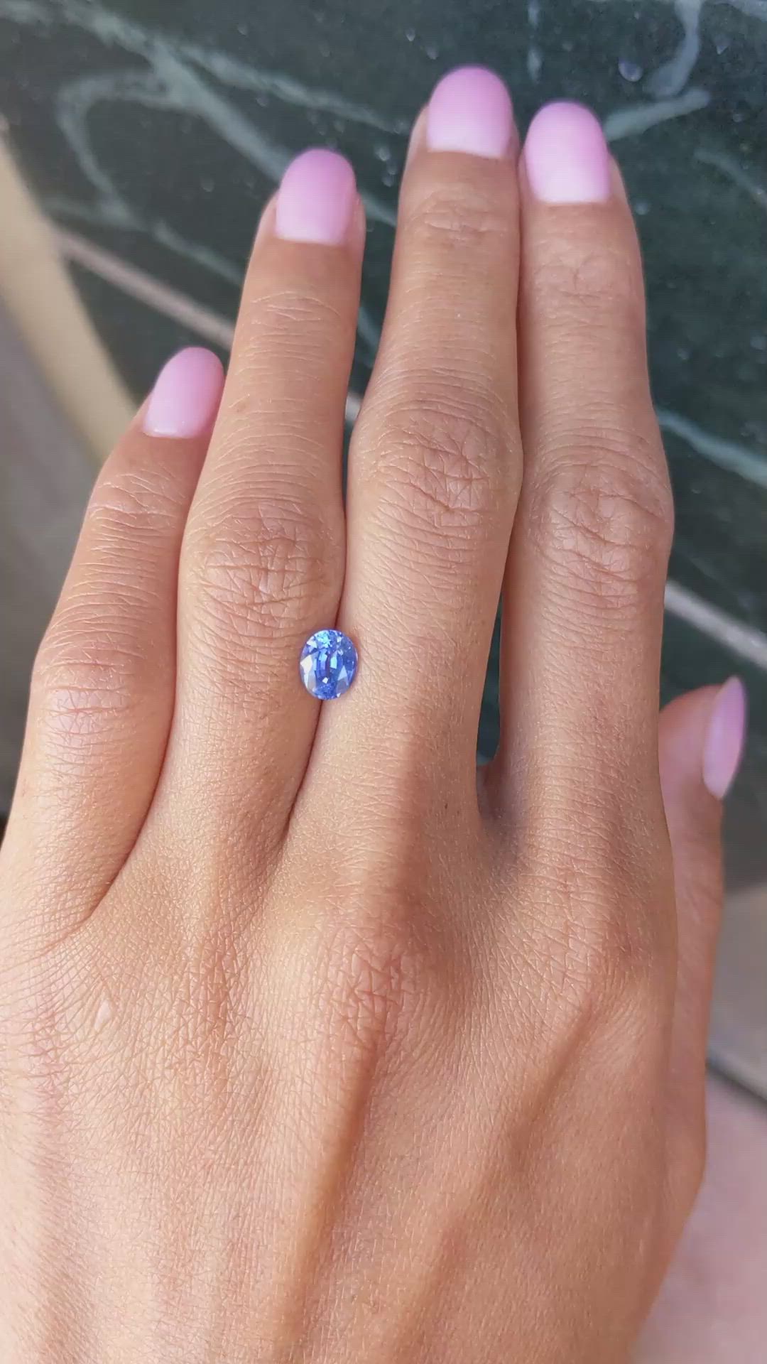 1.01 Ct. Blue Sapphire from Ceylon (Sri Lanka) Size Video