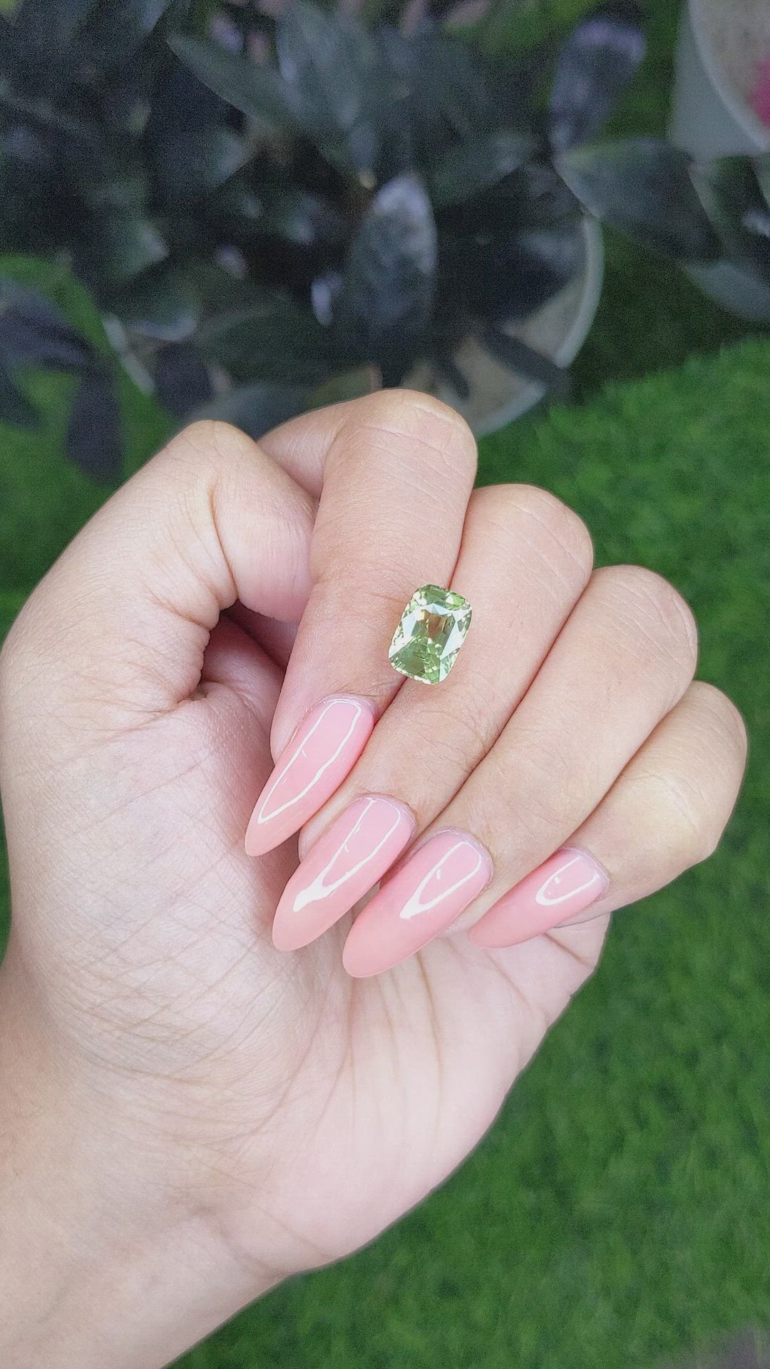 4.03 Ct. Green Sapphire from Madagascar Size Video