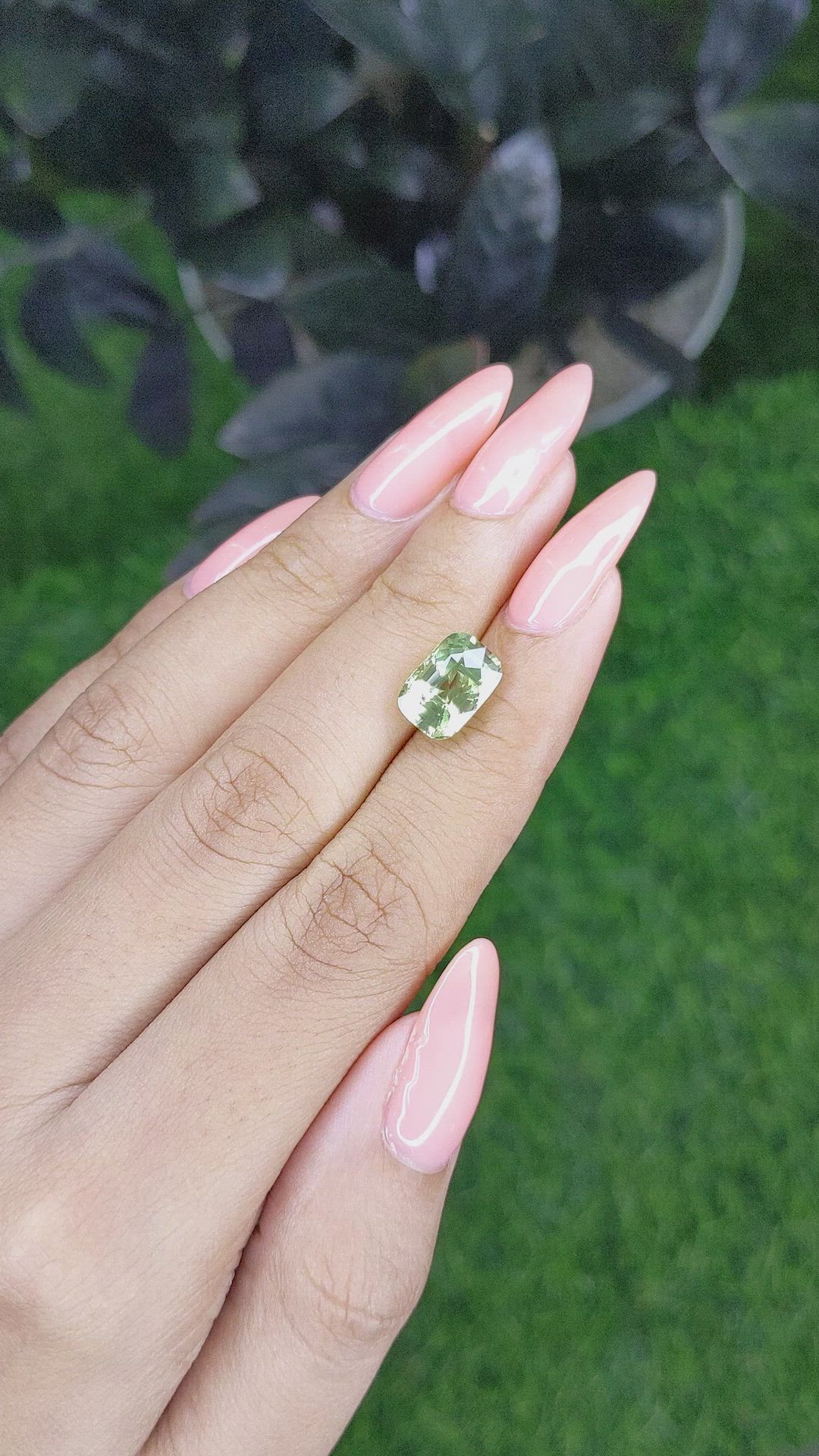 4.03 Ct. Green Sapphire from Madagascar Size Video