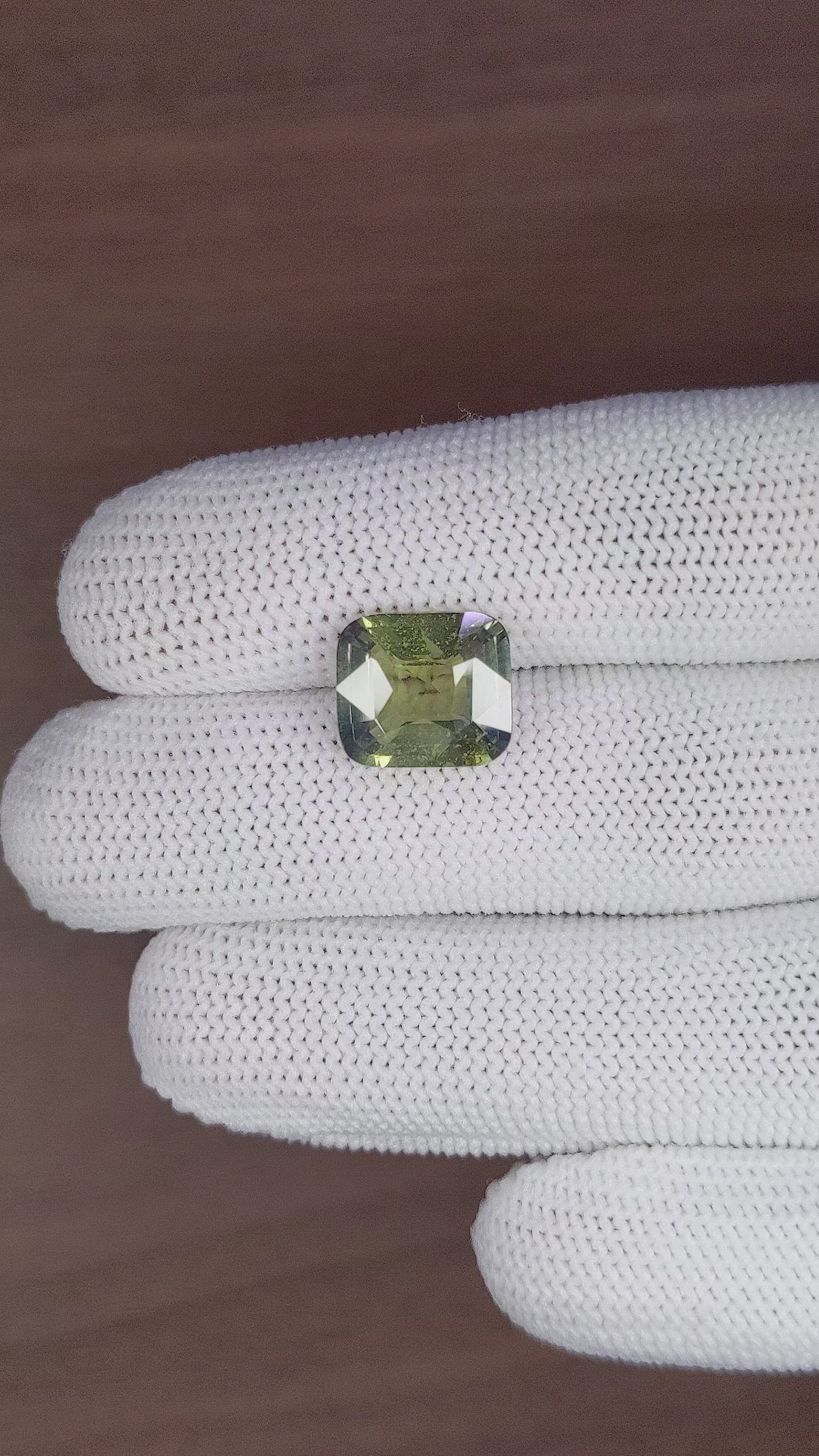 7.50 Ct. Yellowish Green Sapphire from Tanzania Size Video