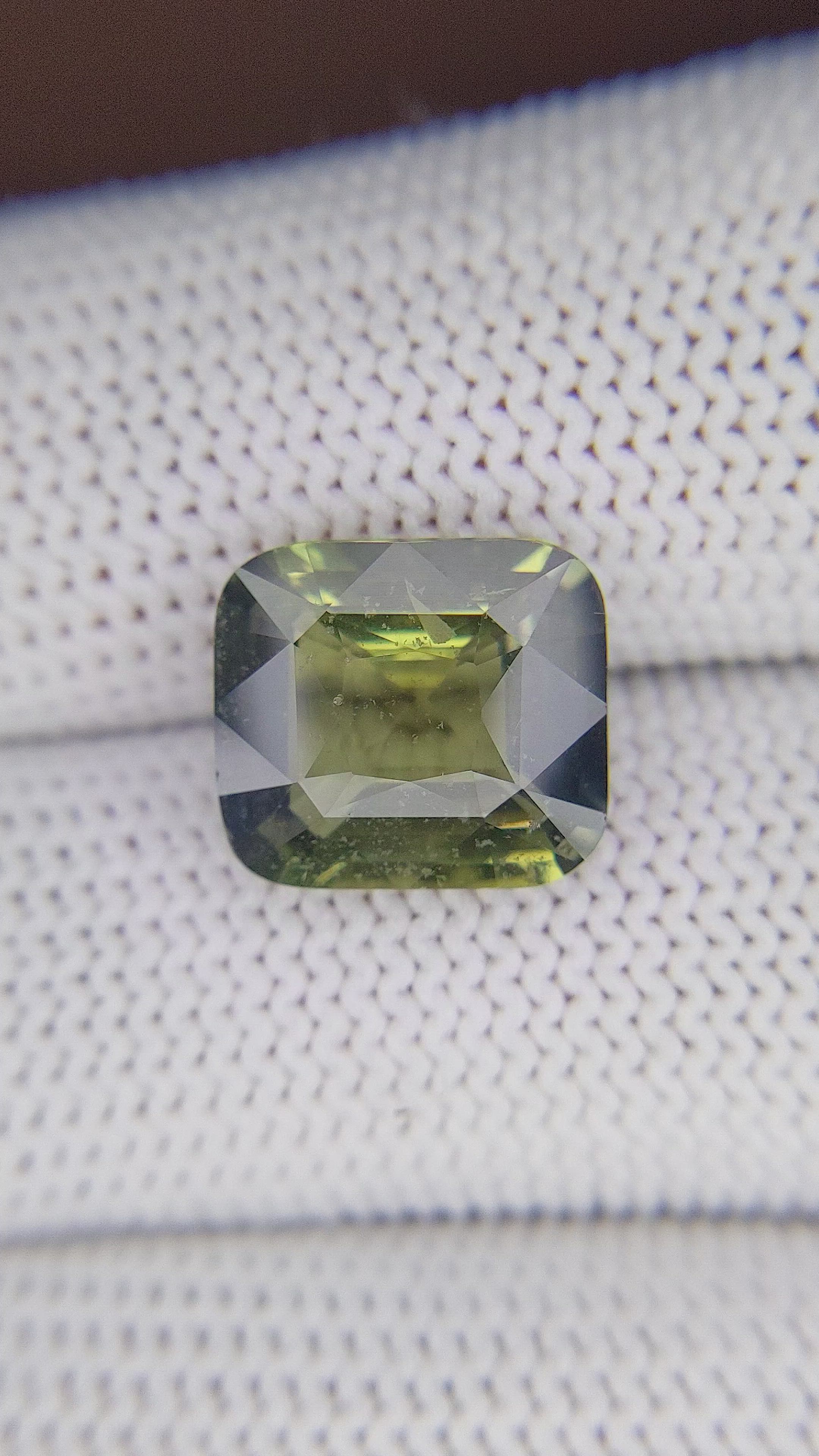 7.50 Ct. Yellowish Green Sapphire from Tanzania Size Video