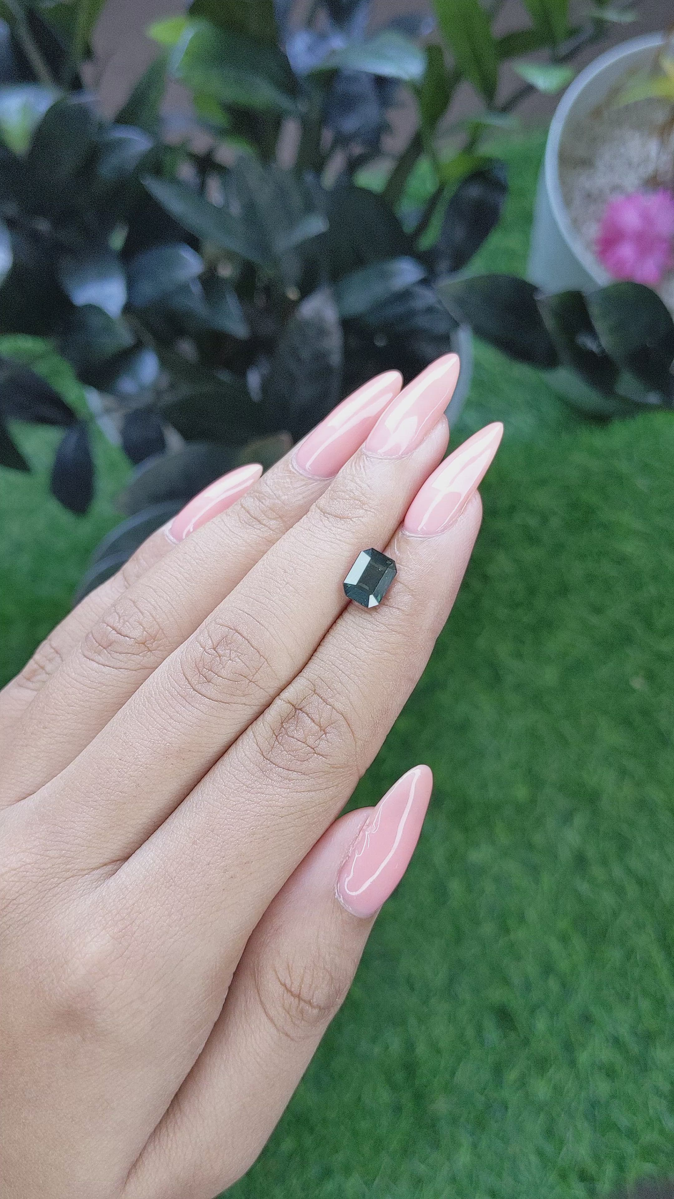 2.09 Ct. Bluish Green Sapphire from Tanzania Size Video