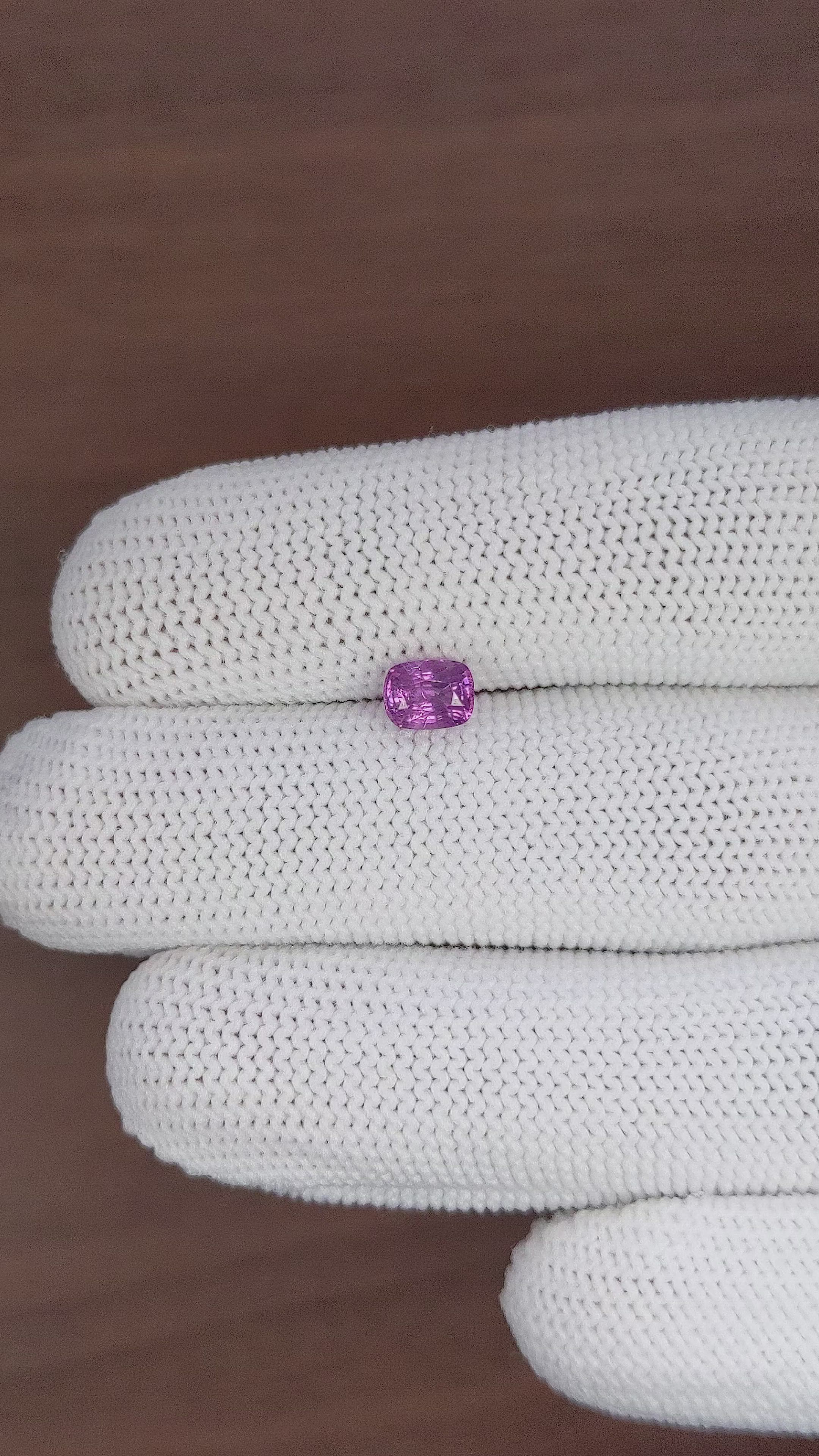 1.01 Ct. Pinkish Purple Sapphire from Tanzania Size Video
