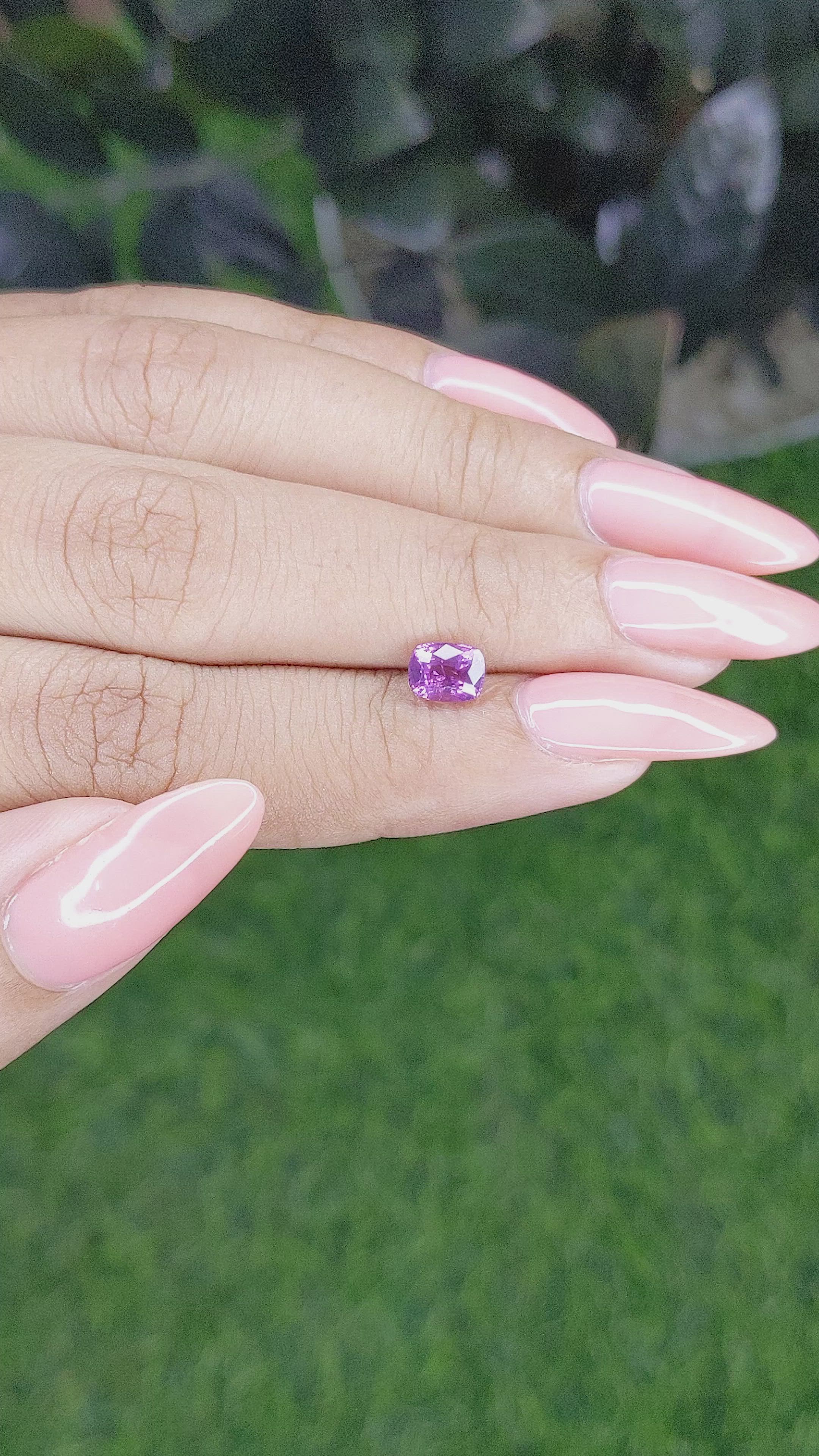 1.01 Ct. Pinkish Purple Sapphire from Tanzania Size Video