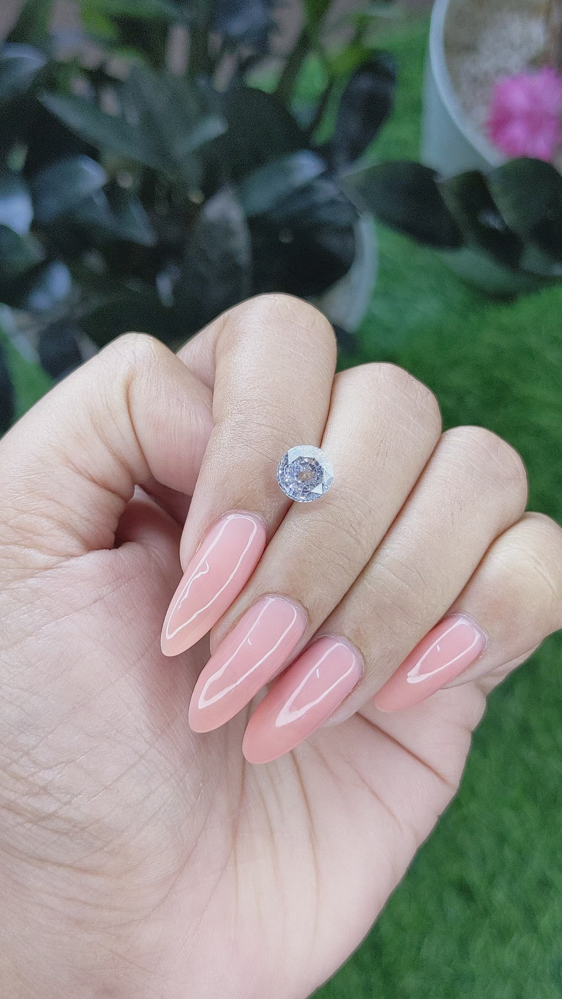 2.51 Ct. White Sapphire from Tanzania Size Video