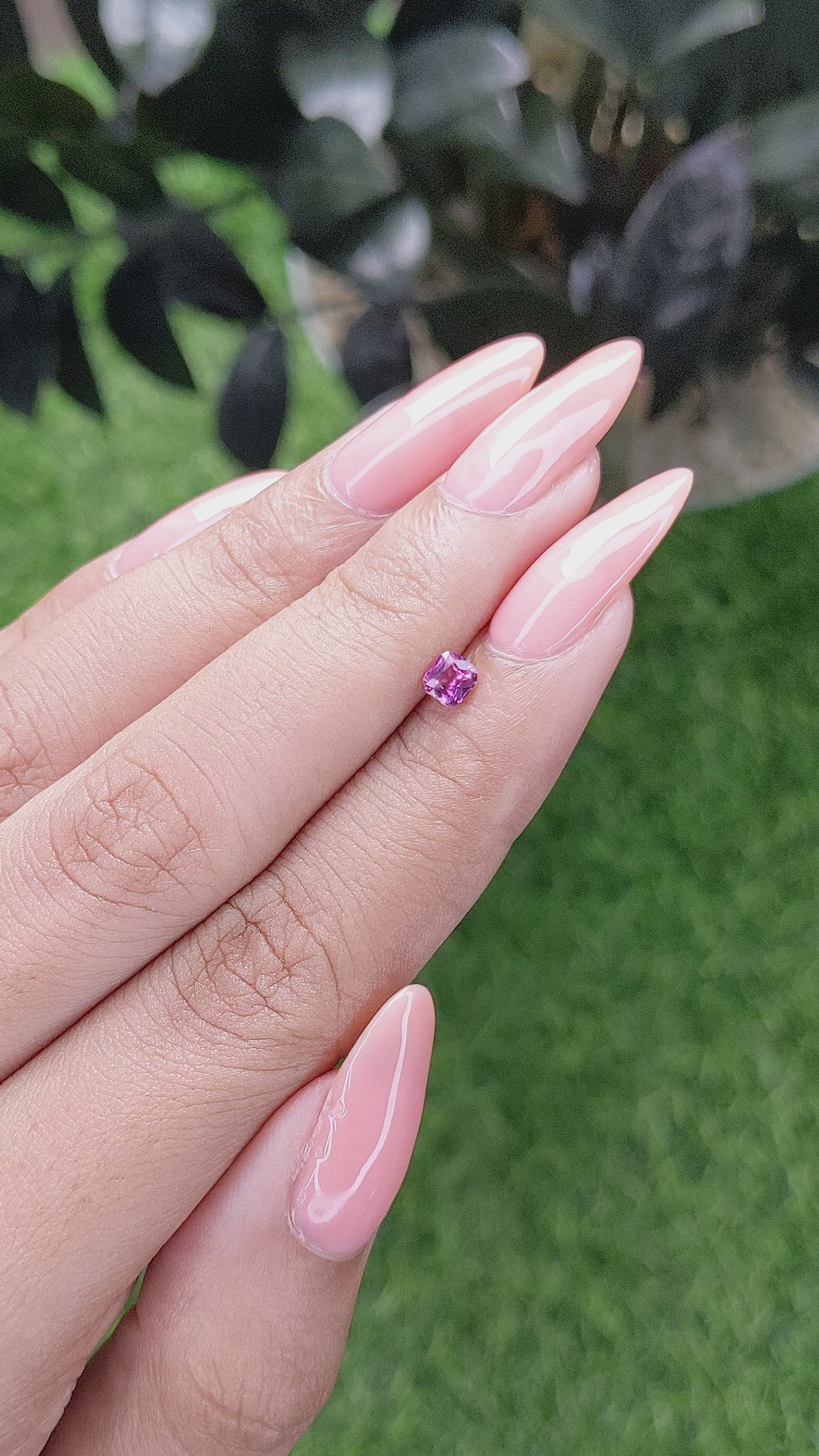 0.33 Ct. Purplish Pink Sapphire from Tanzania Size Video