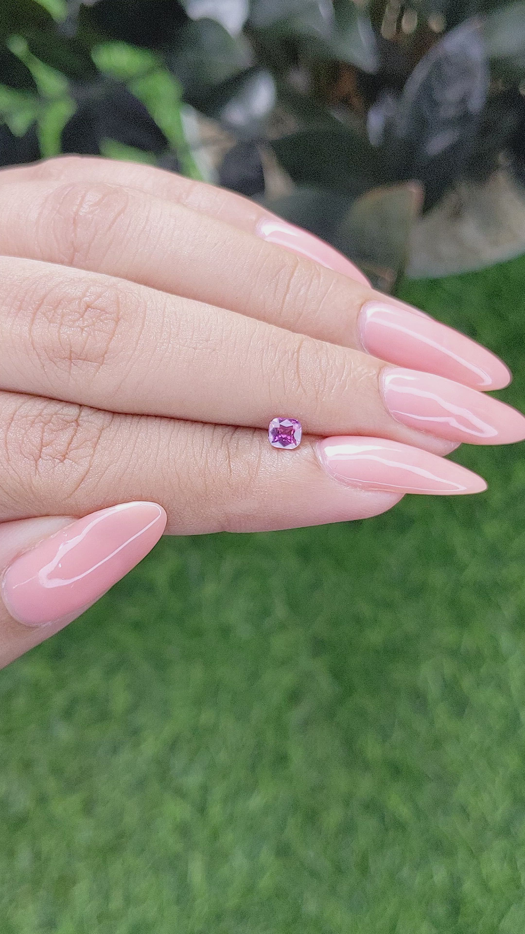 0.33 Ct. Purplish Pink Sapphire from Tanzania Size Video