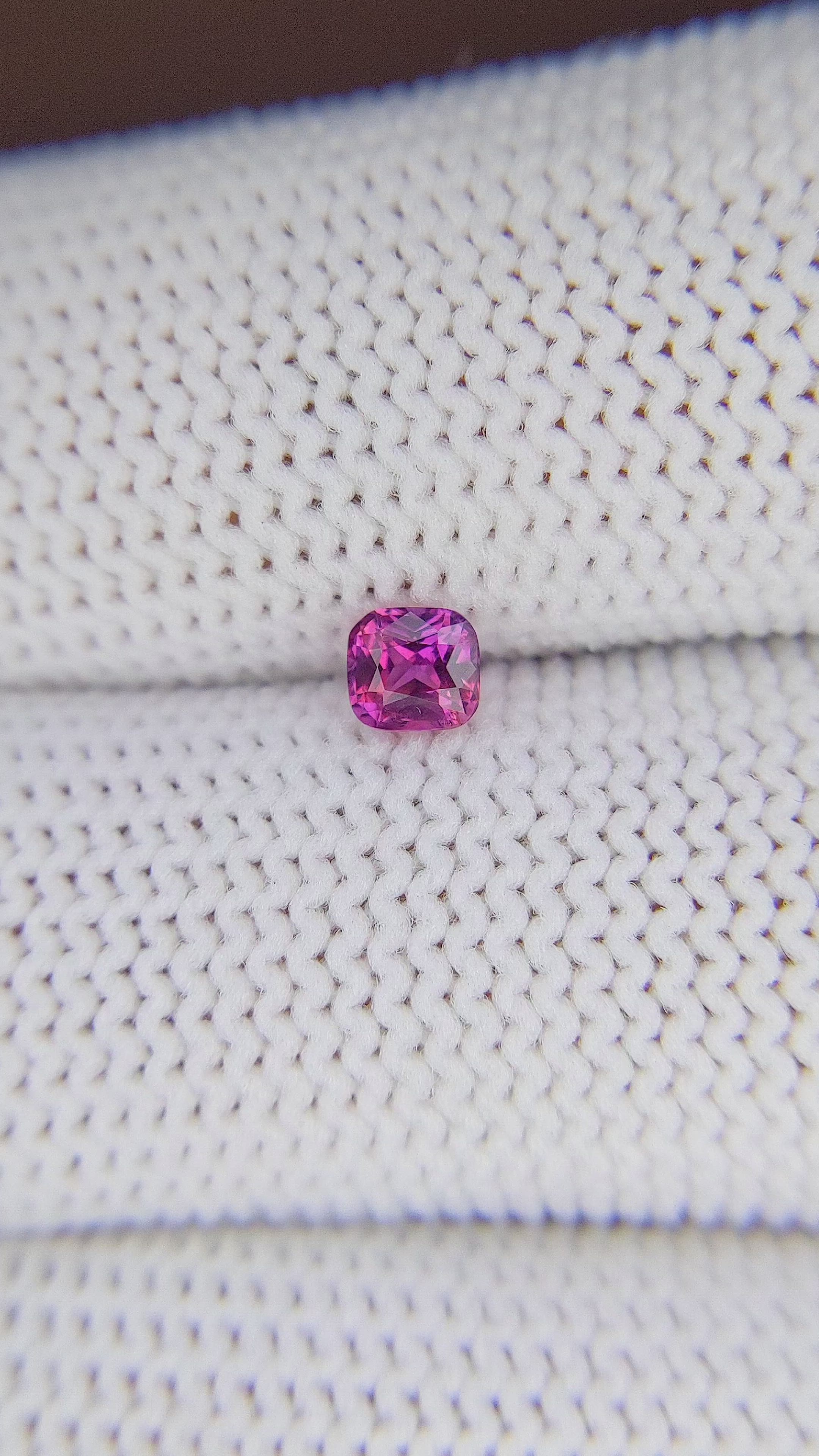 0.33 Ct. Purplish Pink Sapphire from Tanzania Size Video