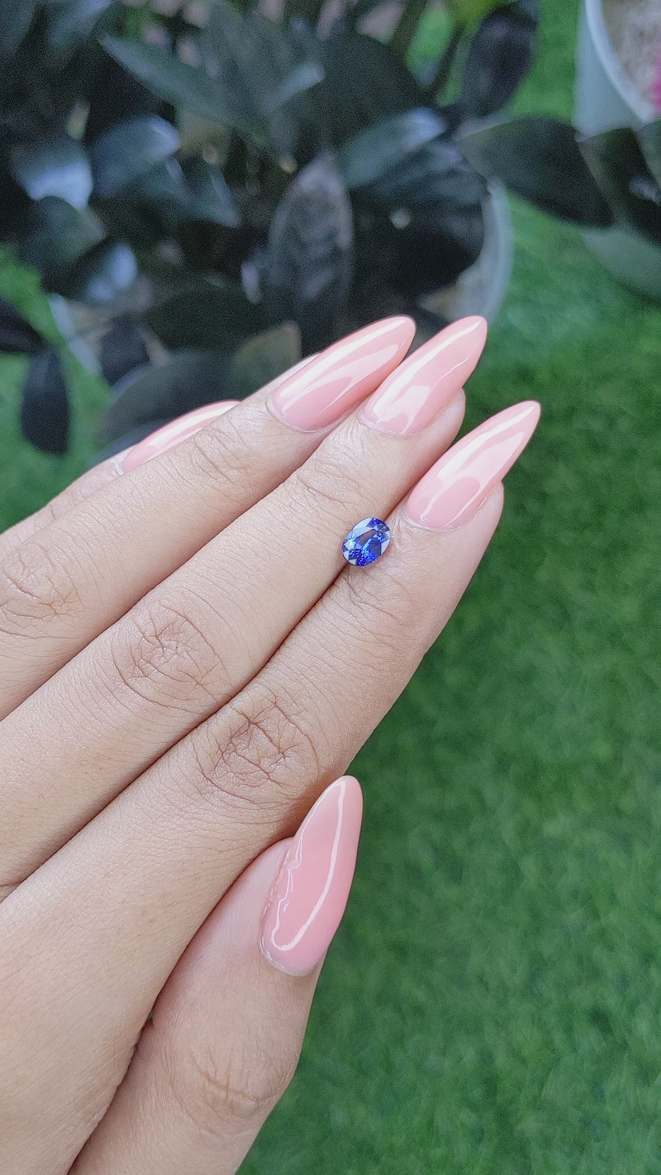 0.77 Ct. Blue Sapphire from Tanzania Size Video