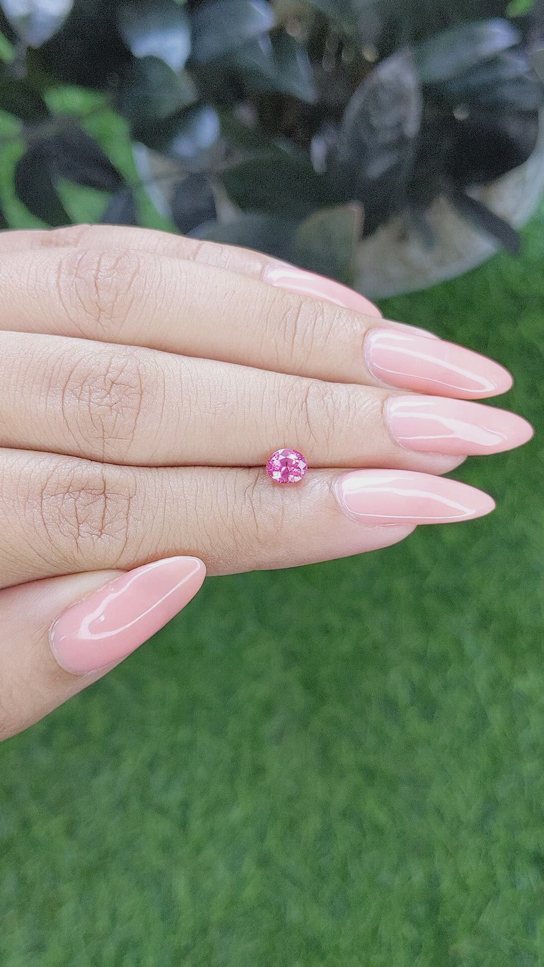 0.69 Ct. Pink Sapphire from Tanzania Size Video