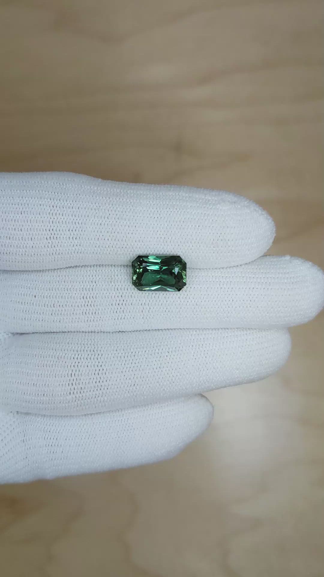 4.37 Ct. Greenish Blue Sapphire from Madagascar Size Video