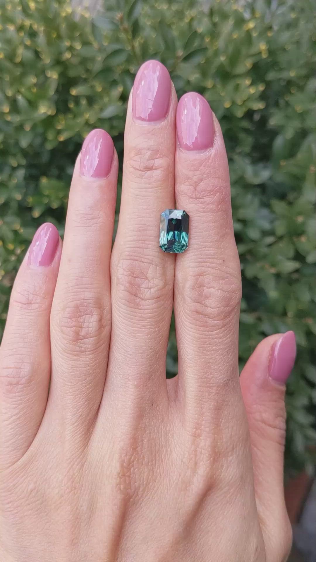 4.37 Ct. Greenish Blue Sapphire from Madagascar Size Video