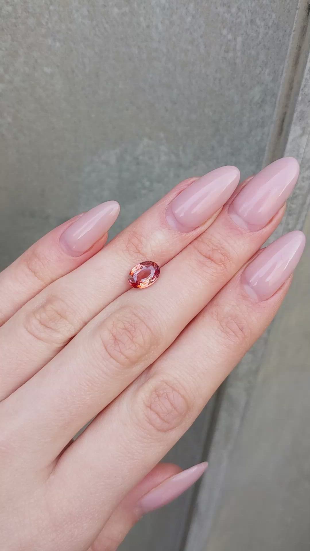 2.09 Ct. Padparadscha Sapphire from Ceylon (Sri Lanka) Size Video