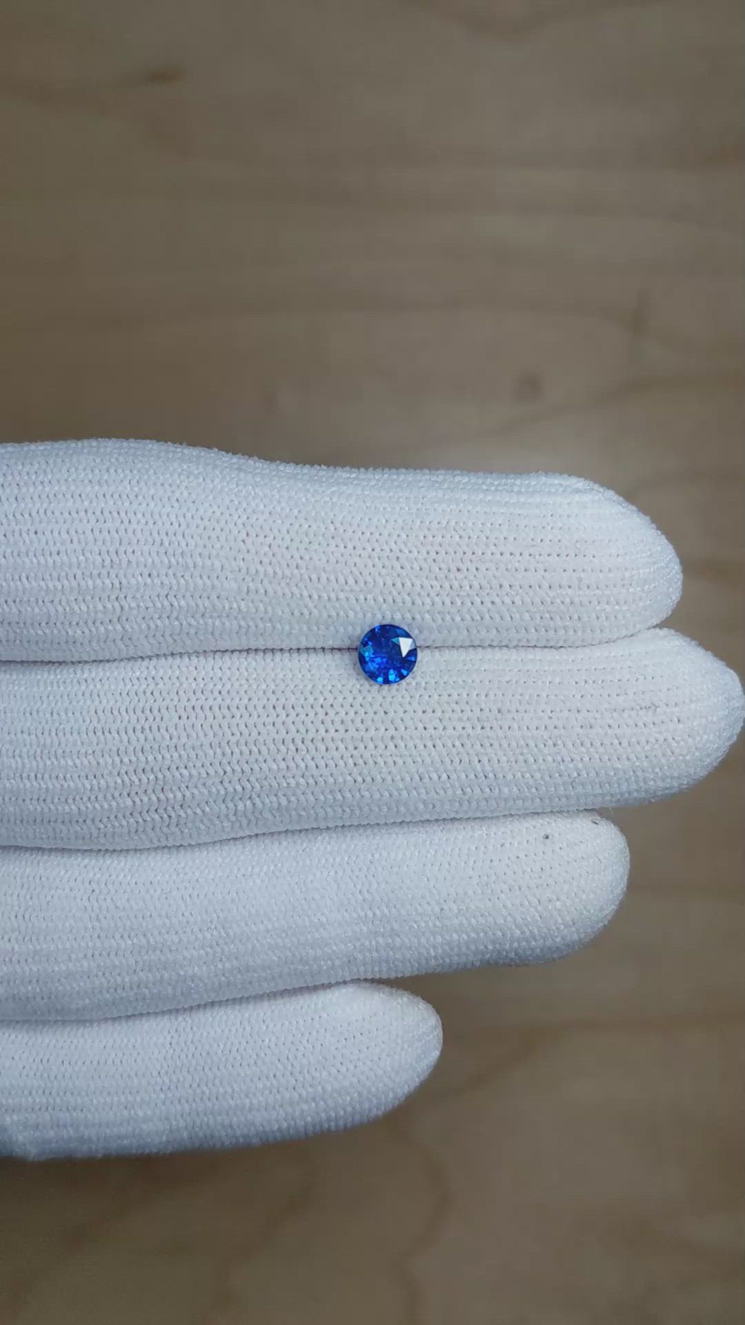 0.55 Ct. Blue Sapphire from Ceylon (Sri Lanka) Size Video