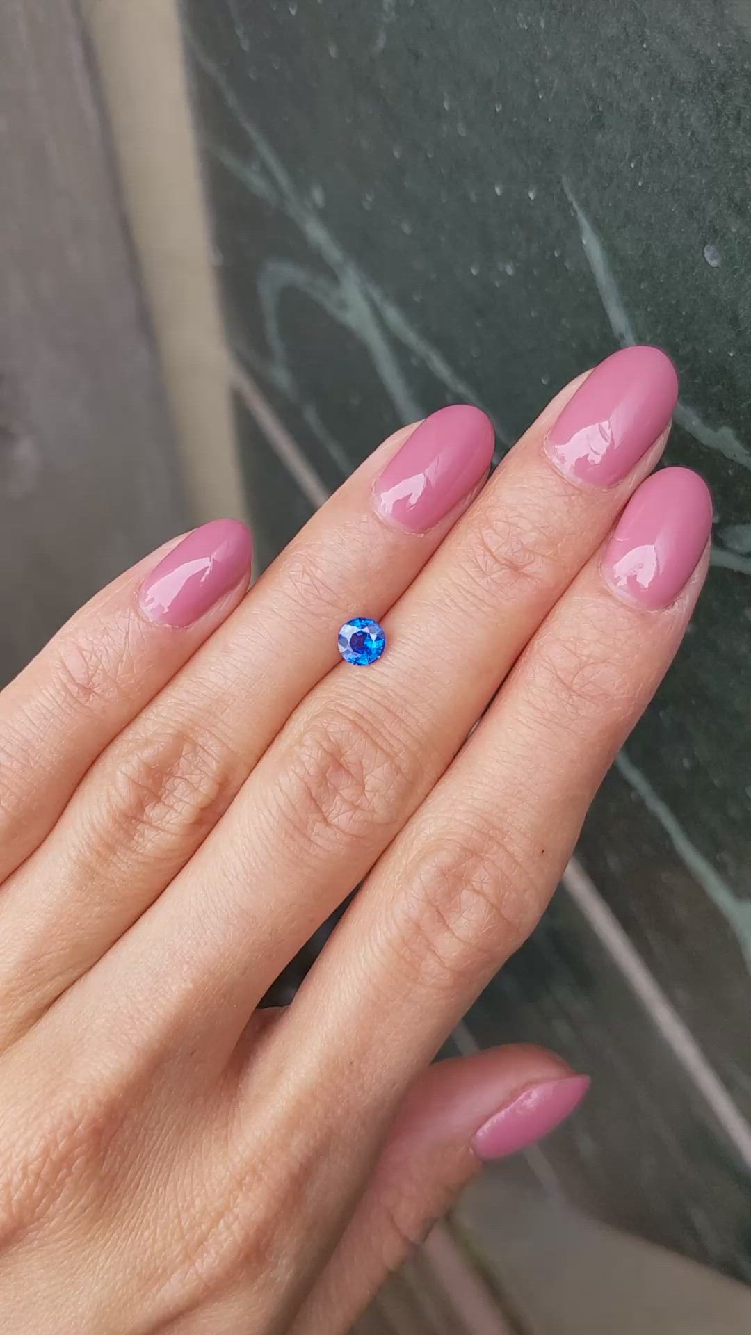 0.55 Ct. Blue Sapphire from Ceylon (Sri Lanka) Size Video