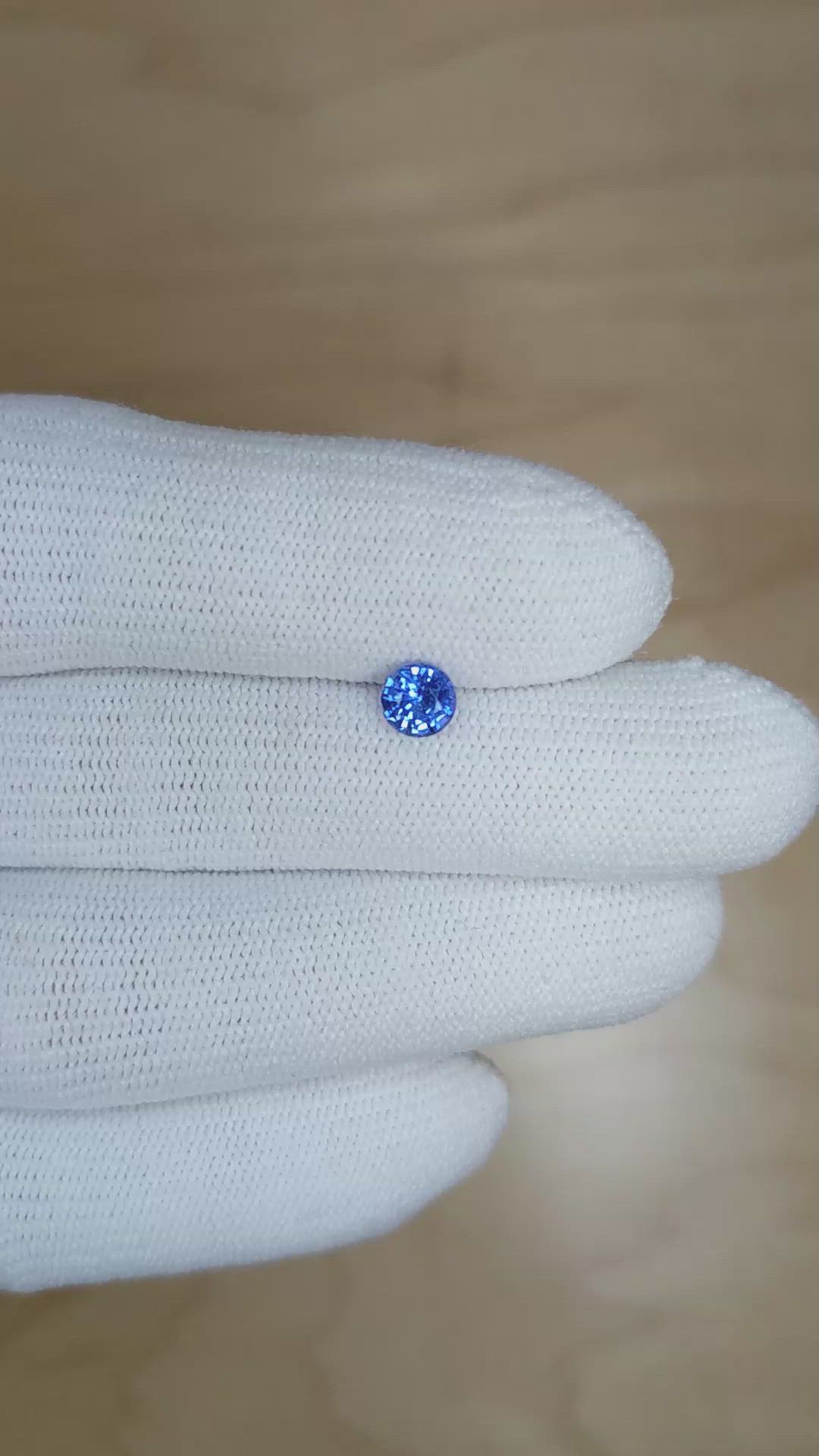 0.72 Ct. Blue Sapphire from Ceylon (Sri Lanka) Size Video