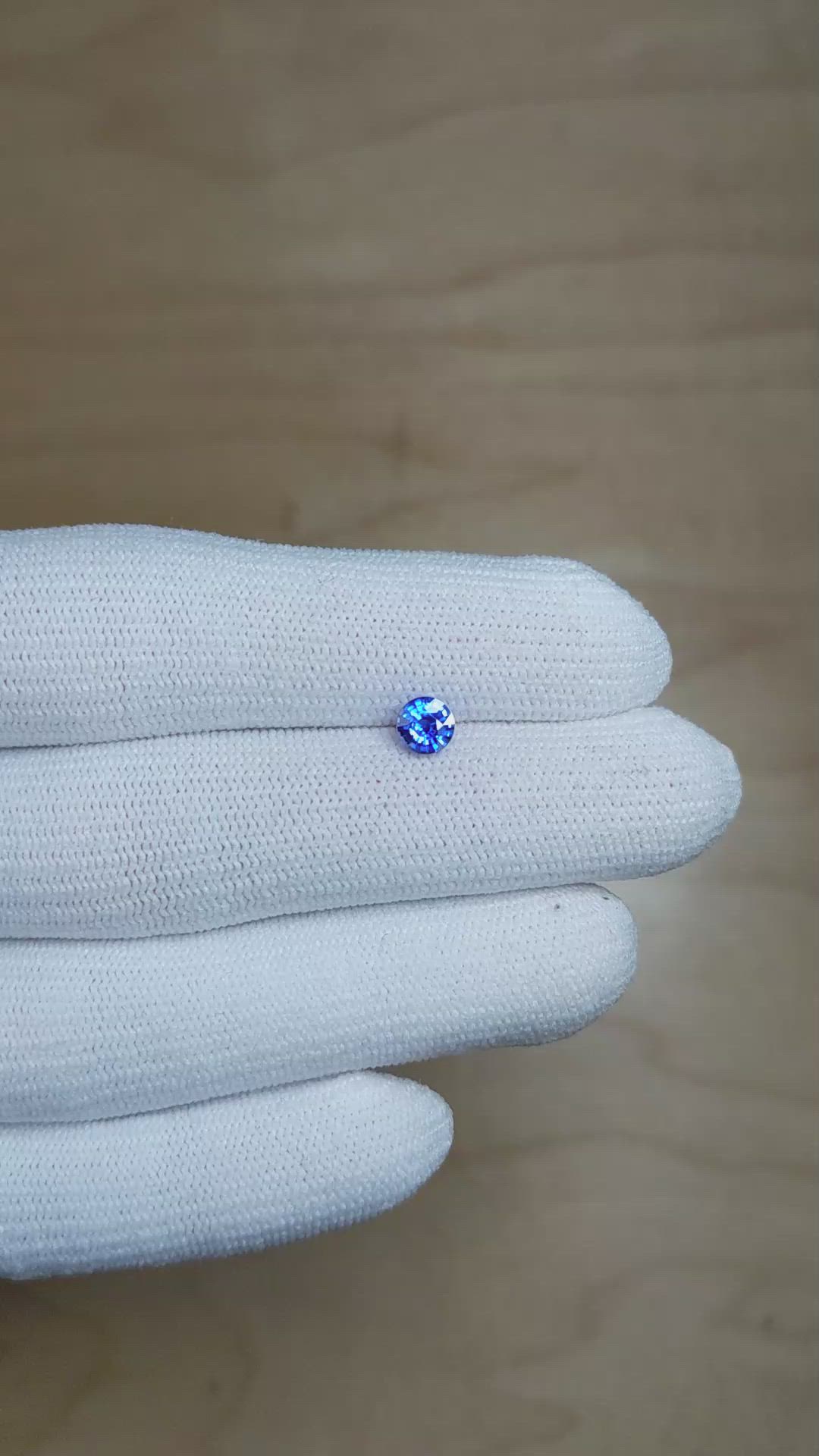 0.62 Ct. Blue Sapphire from Ceylon (Sri Lanka) Size Video