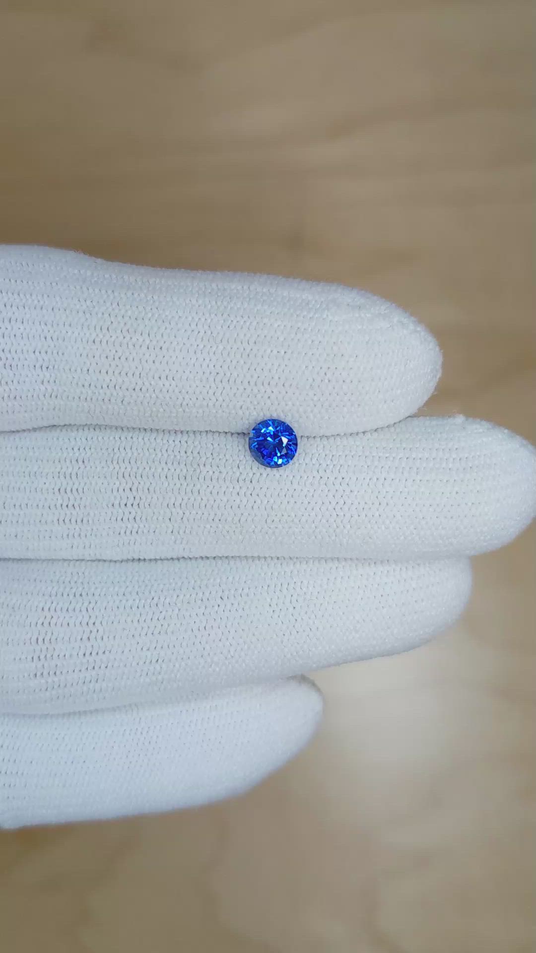 0.67 Ct. Blue Sapphire from Ceylon (Sri Lanka) Size Video