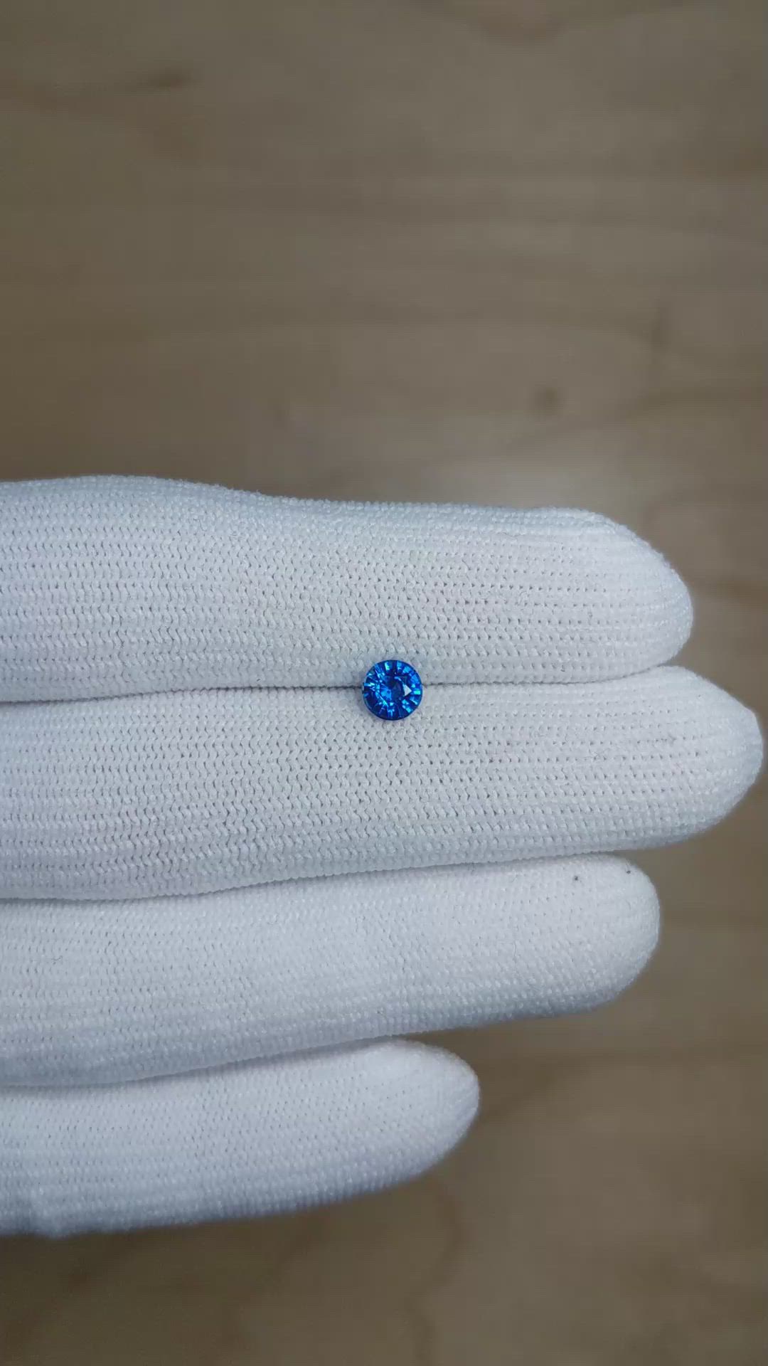 0.64 Ct. Blue Sapphire from Ceylon (Sri Lanka) Size Video