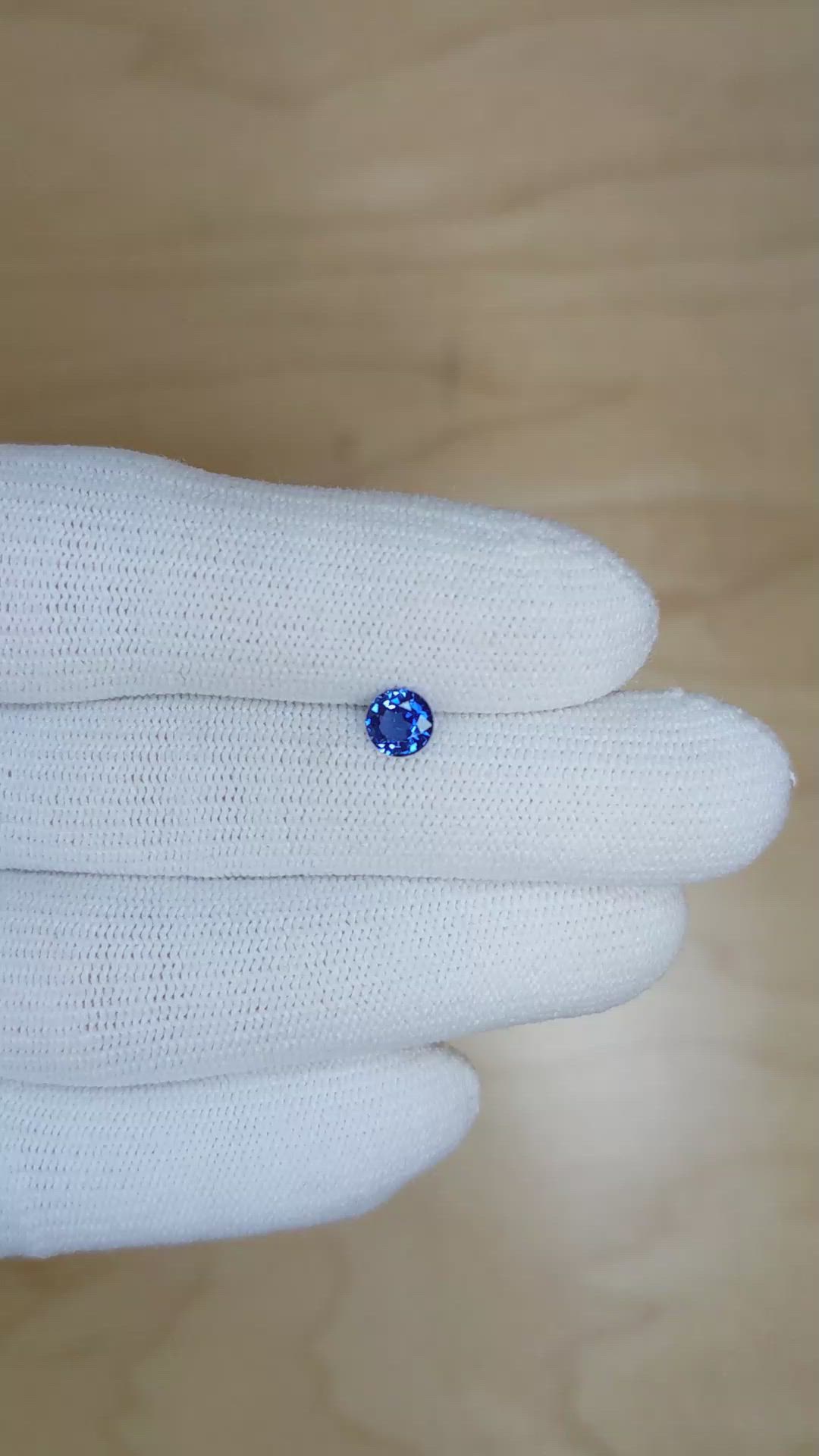 0.66 Ct. Blue Sapphire from Ceylon (Sri Lanka) Size Video