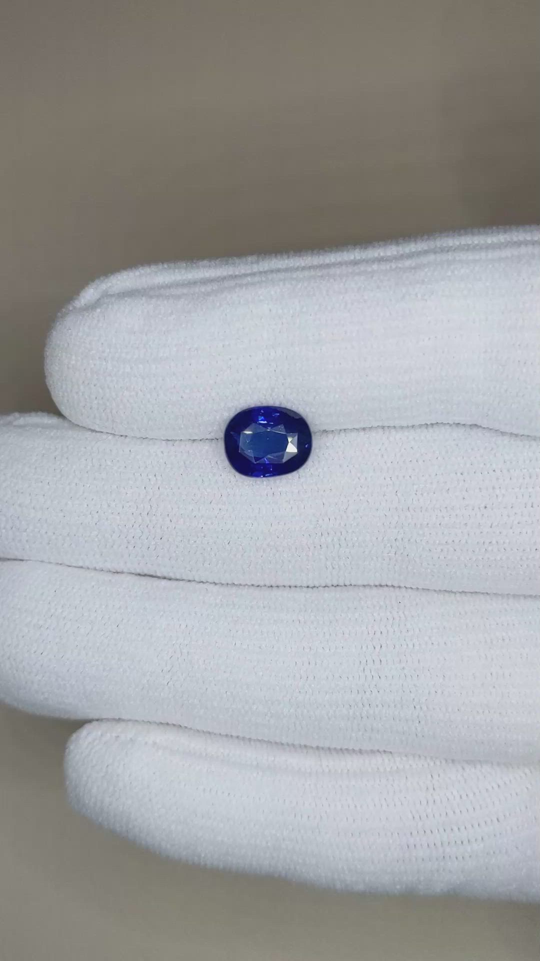 2.54 Ct. Blue Sapphire from Ceylon (Sri Lanka) Size Video