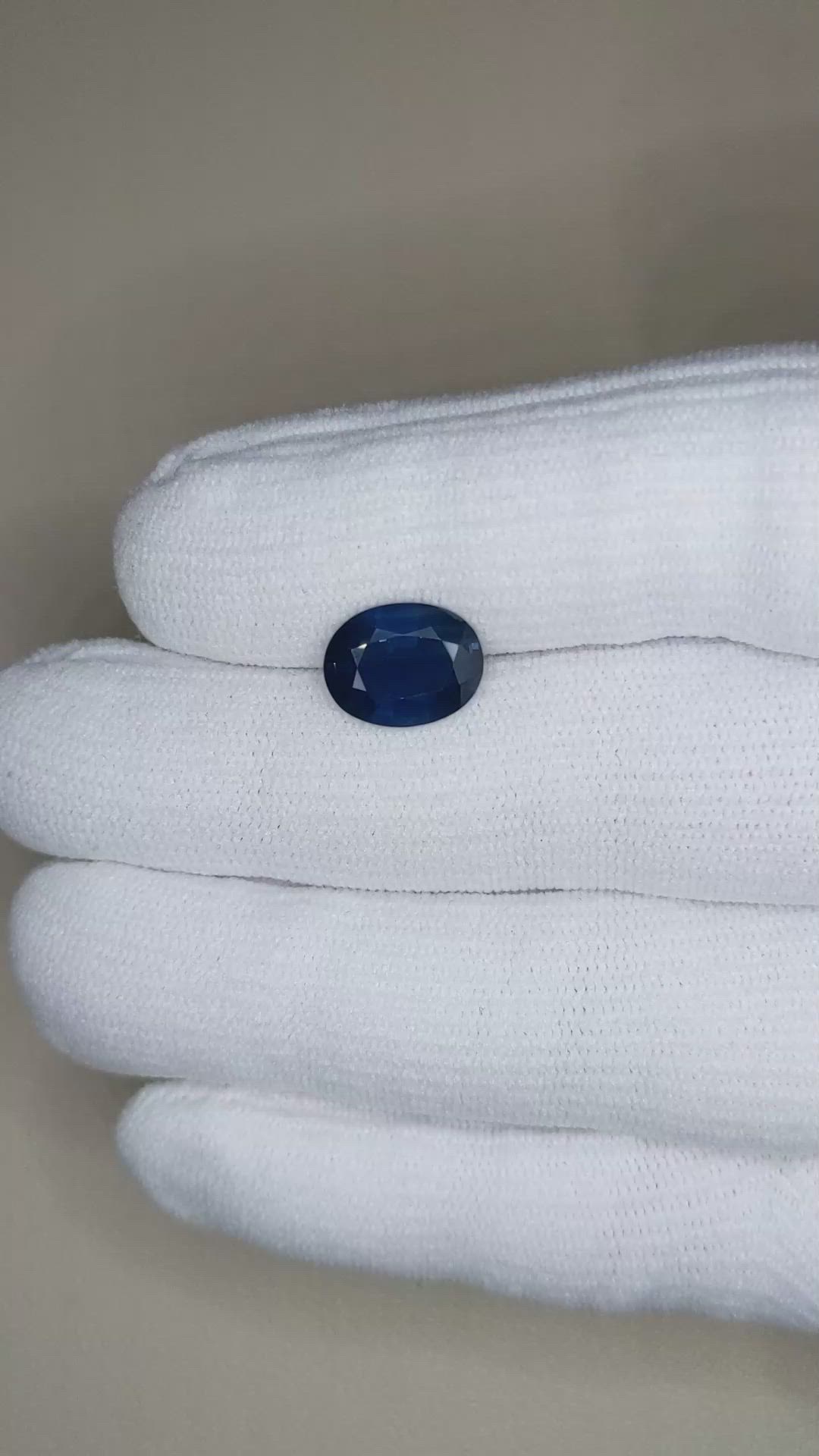 3.64 Ct. Blue Sapphire from Thailand Size Video
