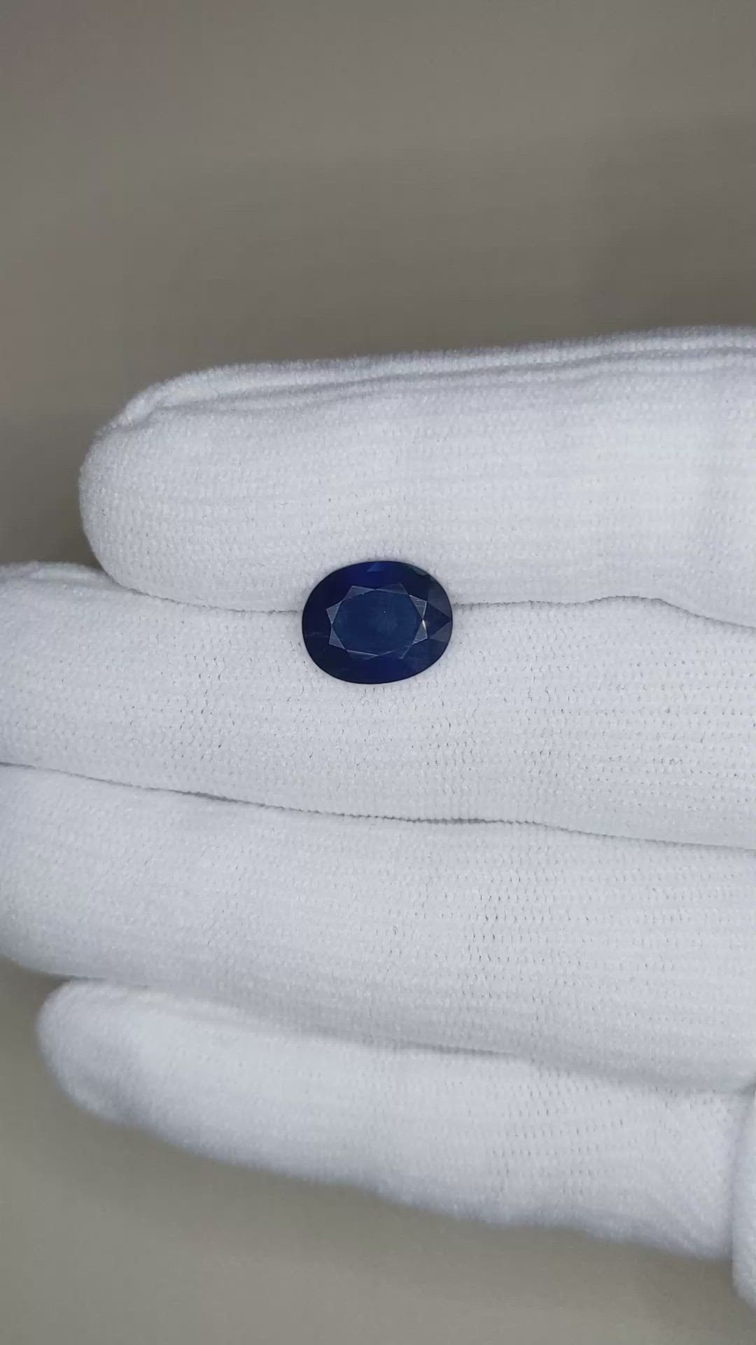 3.68 Ct. Blue Sapphire from Thailand Size Video