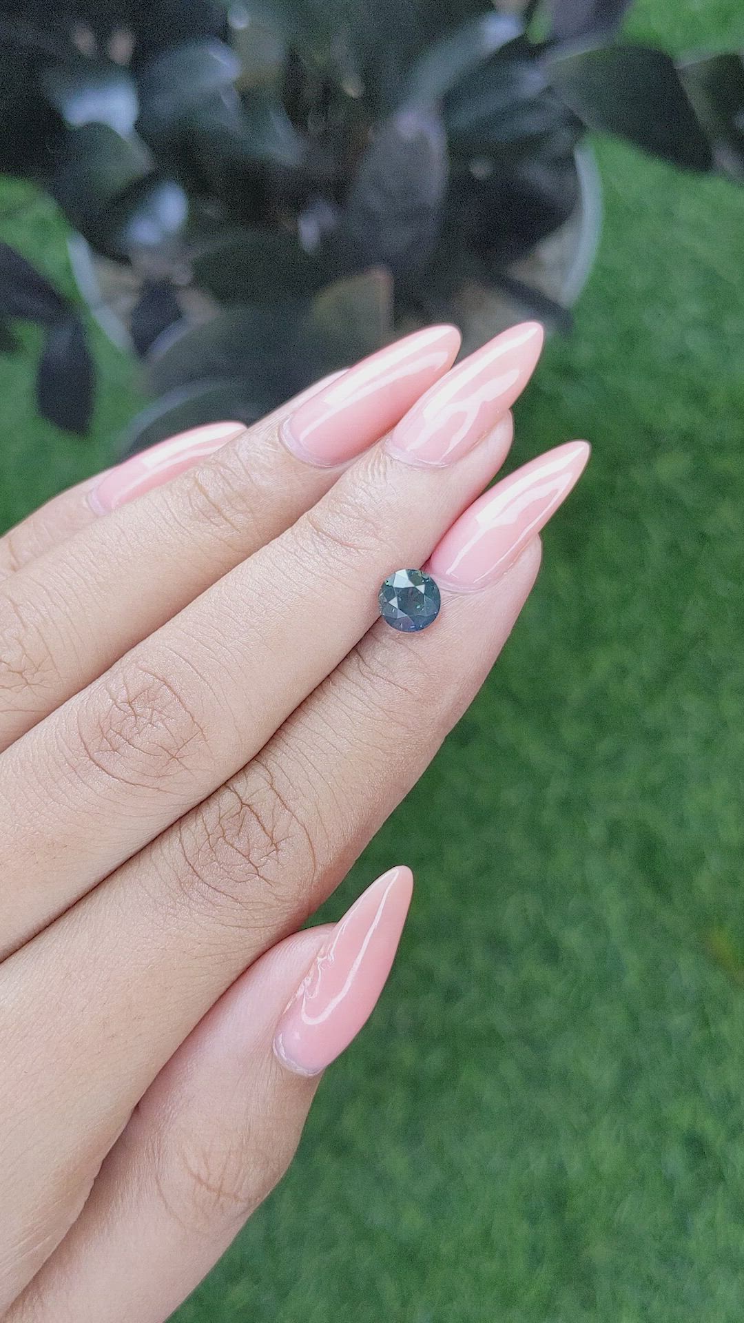 1.03 Ct. Bluish Green Sapphire from Madagascar Size Video