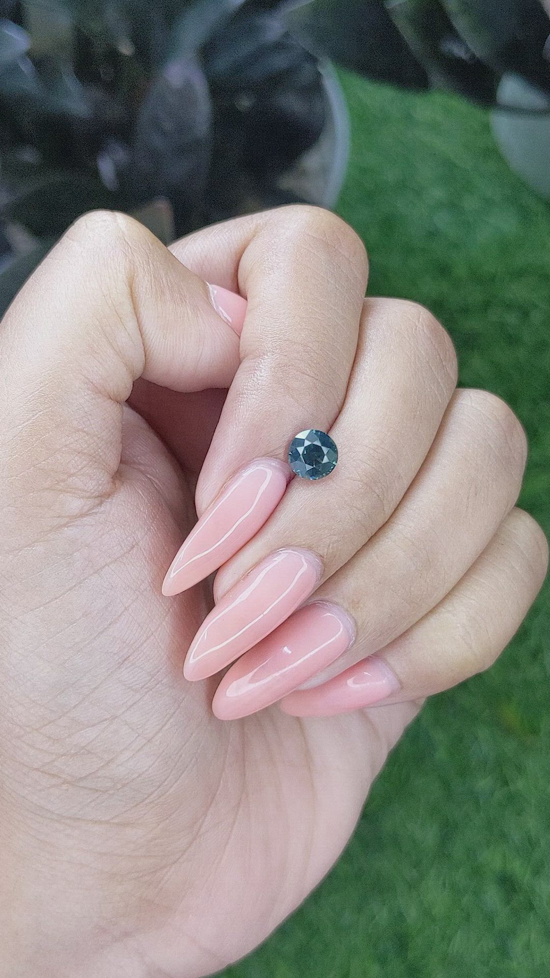 1.03 Ct. Bluish Green Sapphire from Madagascar Size Video