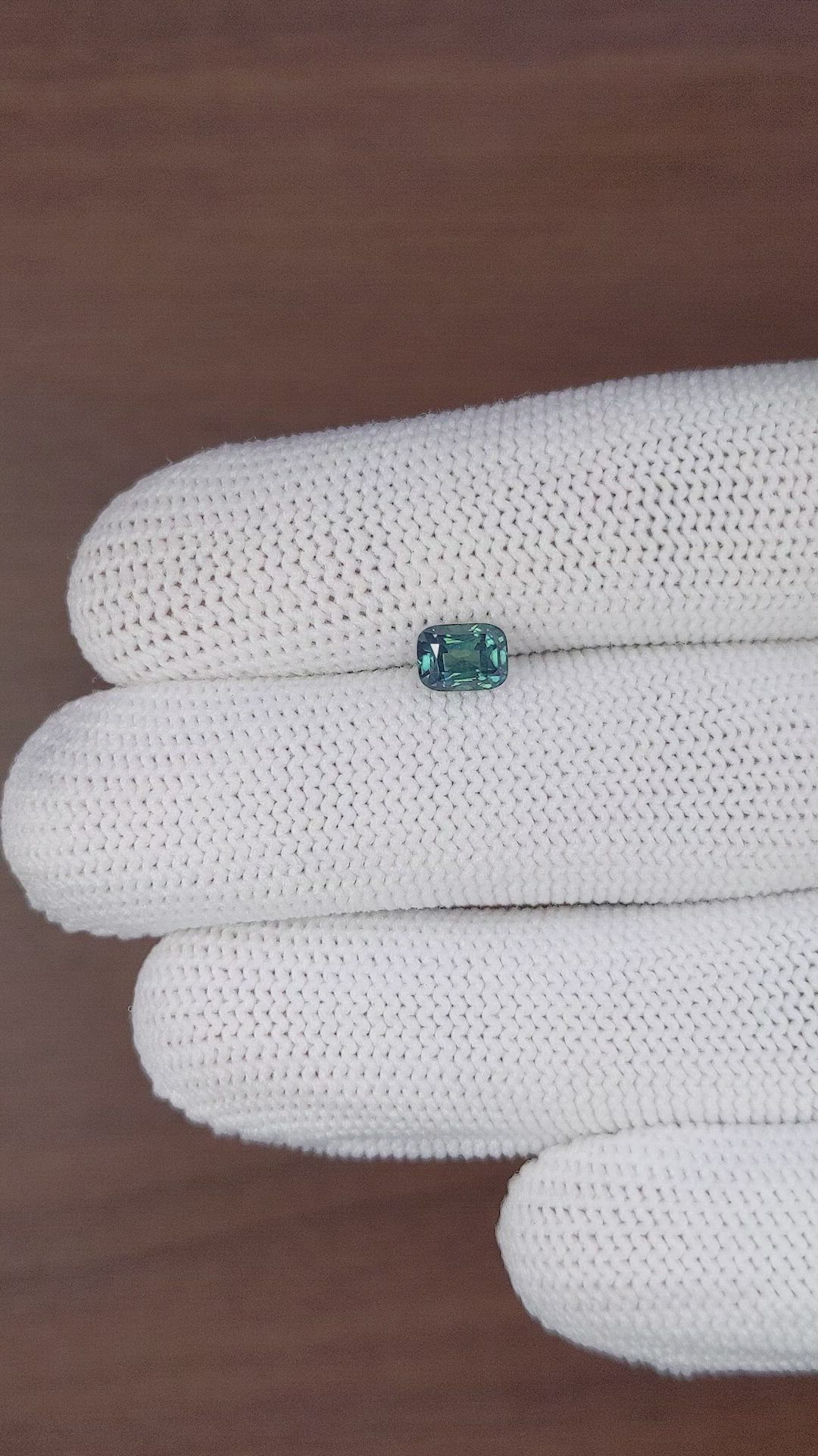 1.08 Ct. Bluish Green Sapphire from Madagascar Size Video
