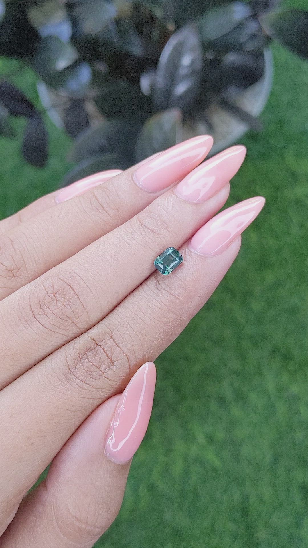 1.08 Ct. Bluish Green Sapphire from Madagascar Size Video