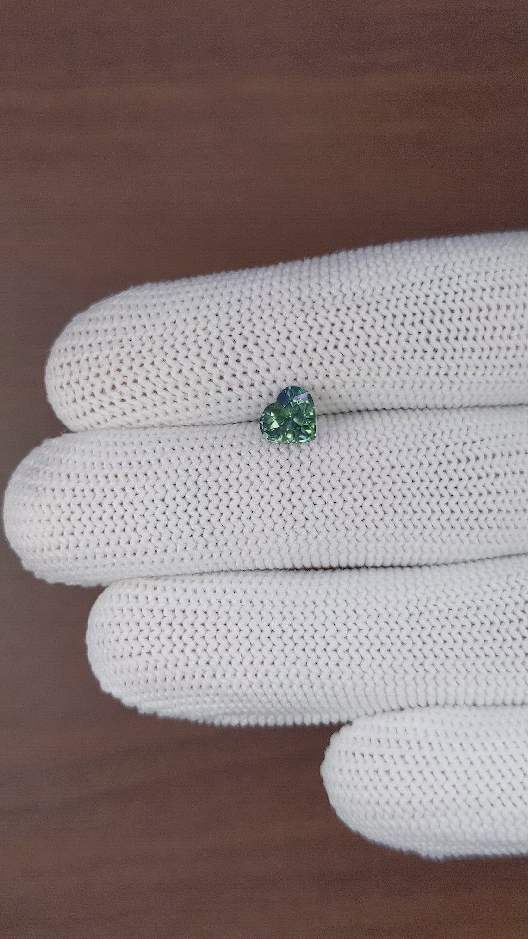 1.36 Ct. Bluish Green Sapphire from Madagascar Size Video