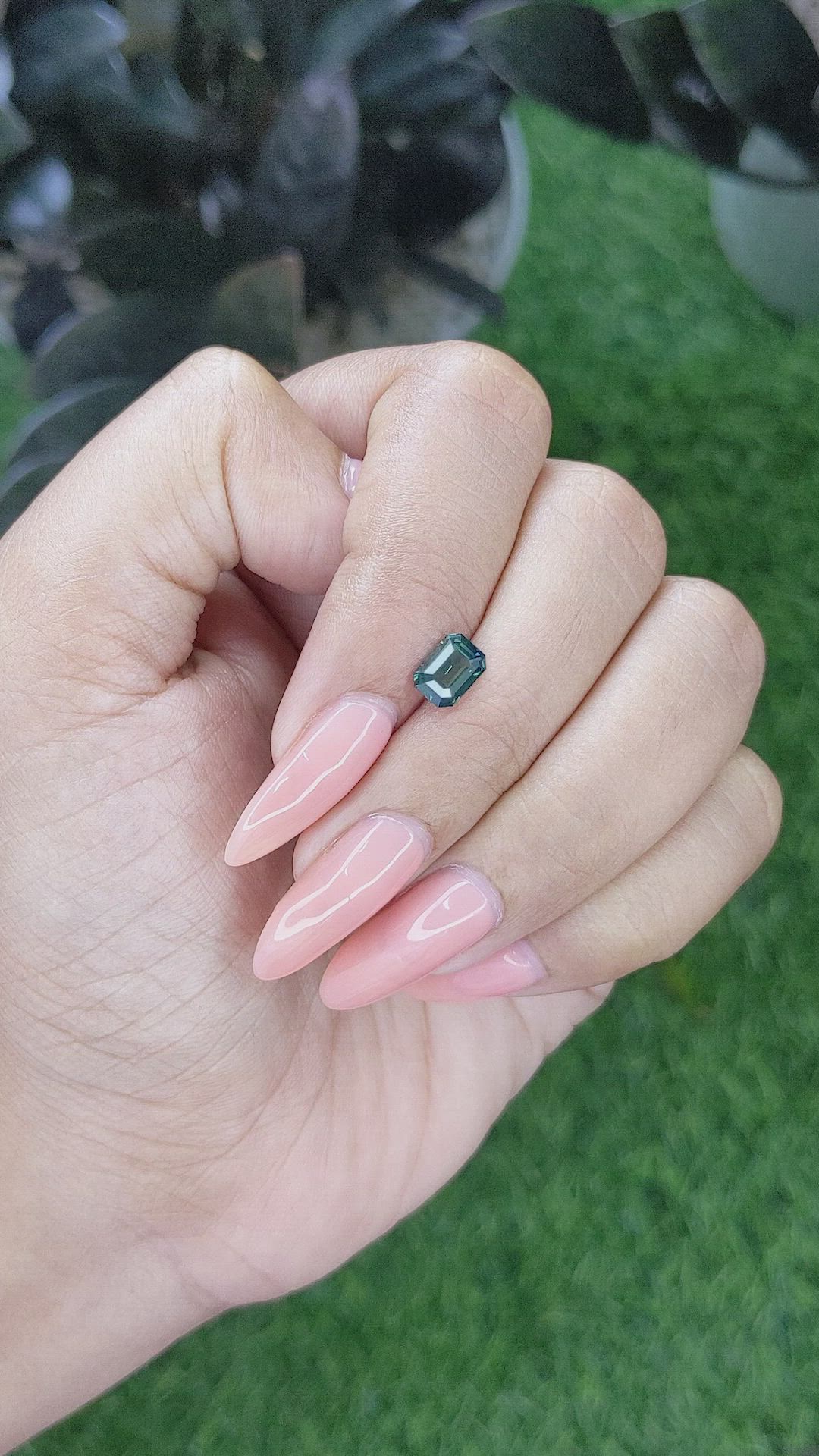 1.11 Ct. Bluish Green Sapphire from Madagascar Size Video