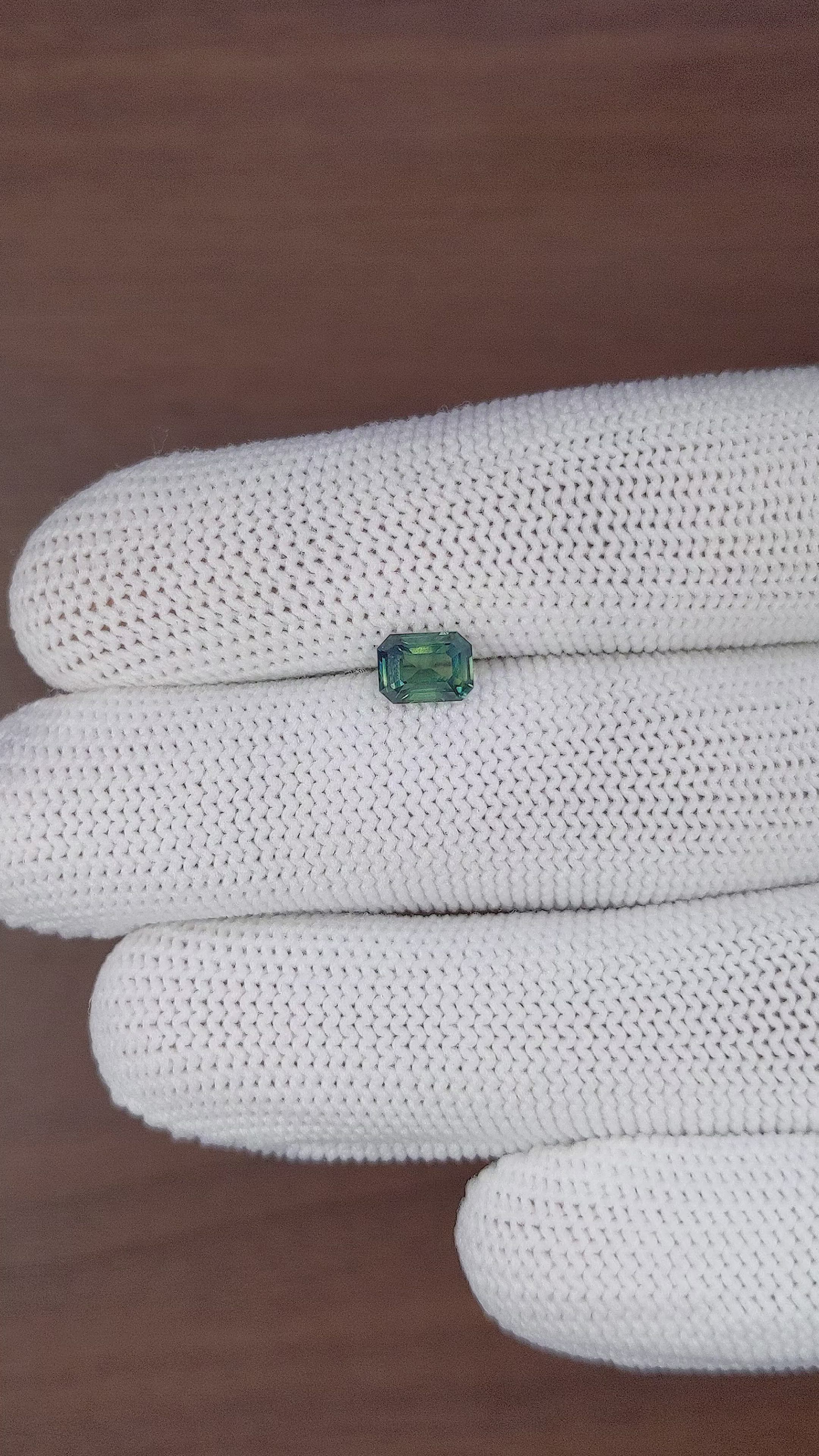1.11 Ct. Bluish Green Sapphire from Madagascar Size Video