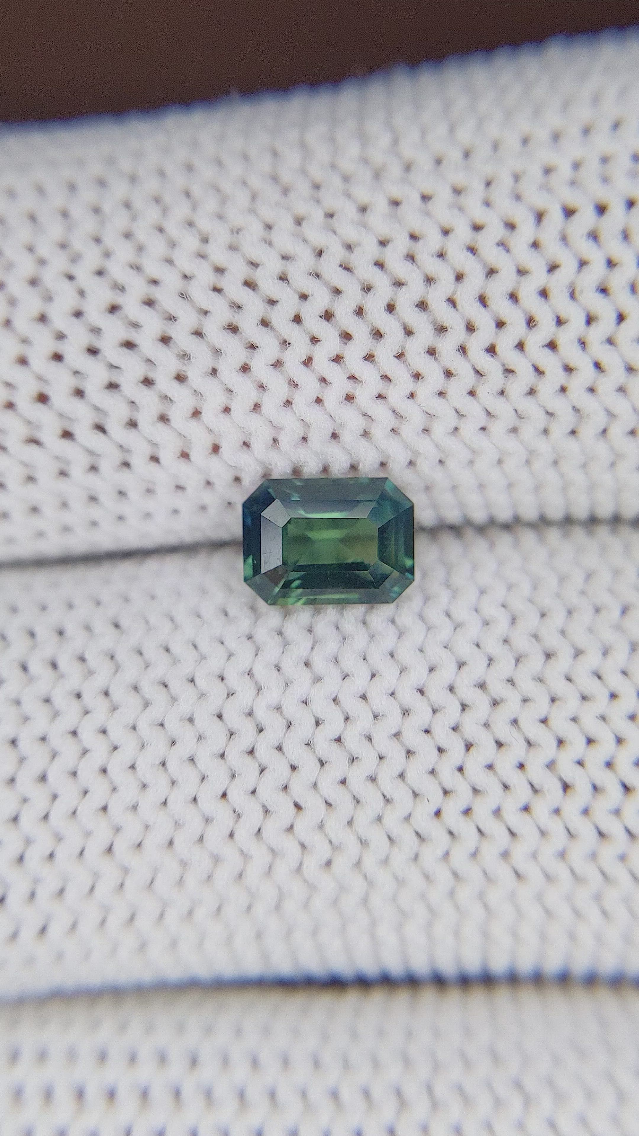 1.11 Ct. Bluish Green Sapphire from Madagascar Size Video