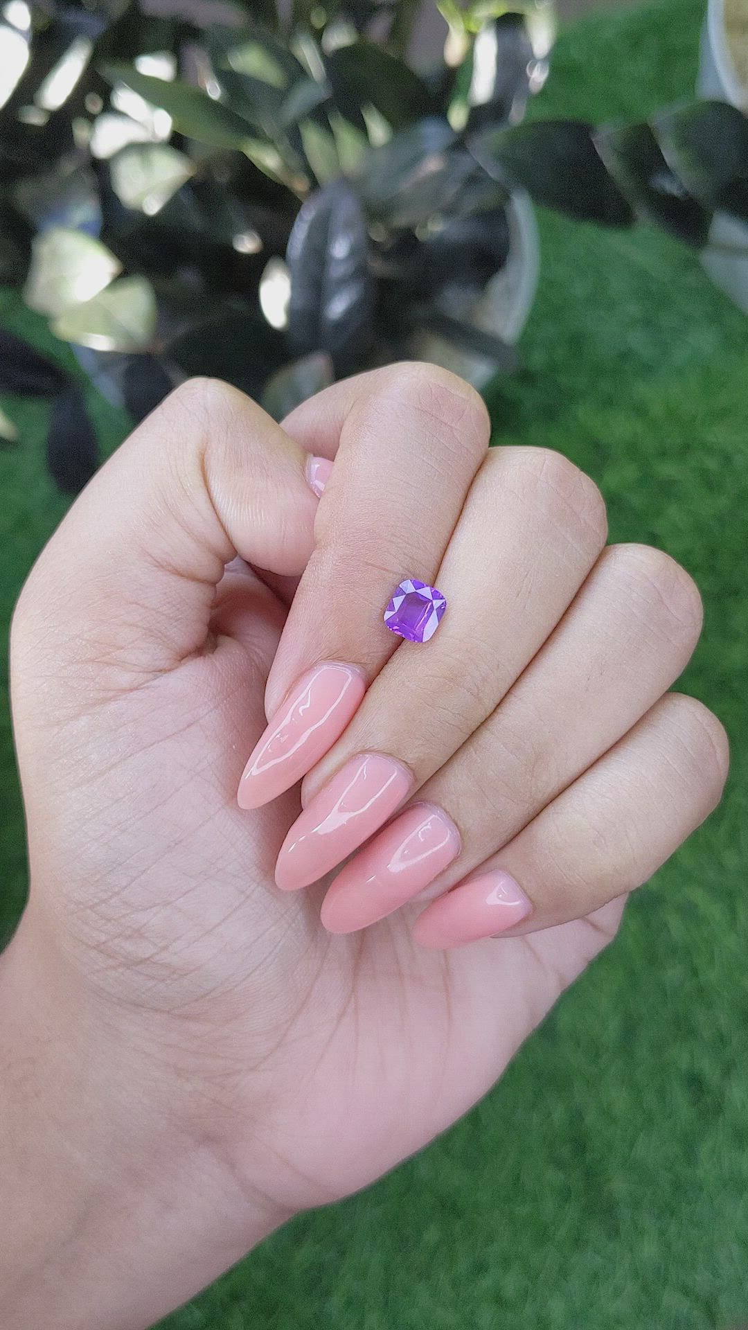 1.05 Ct. Pinkish Purple Sapphire from Madagascar Size Video