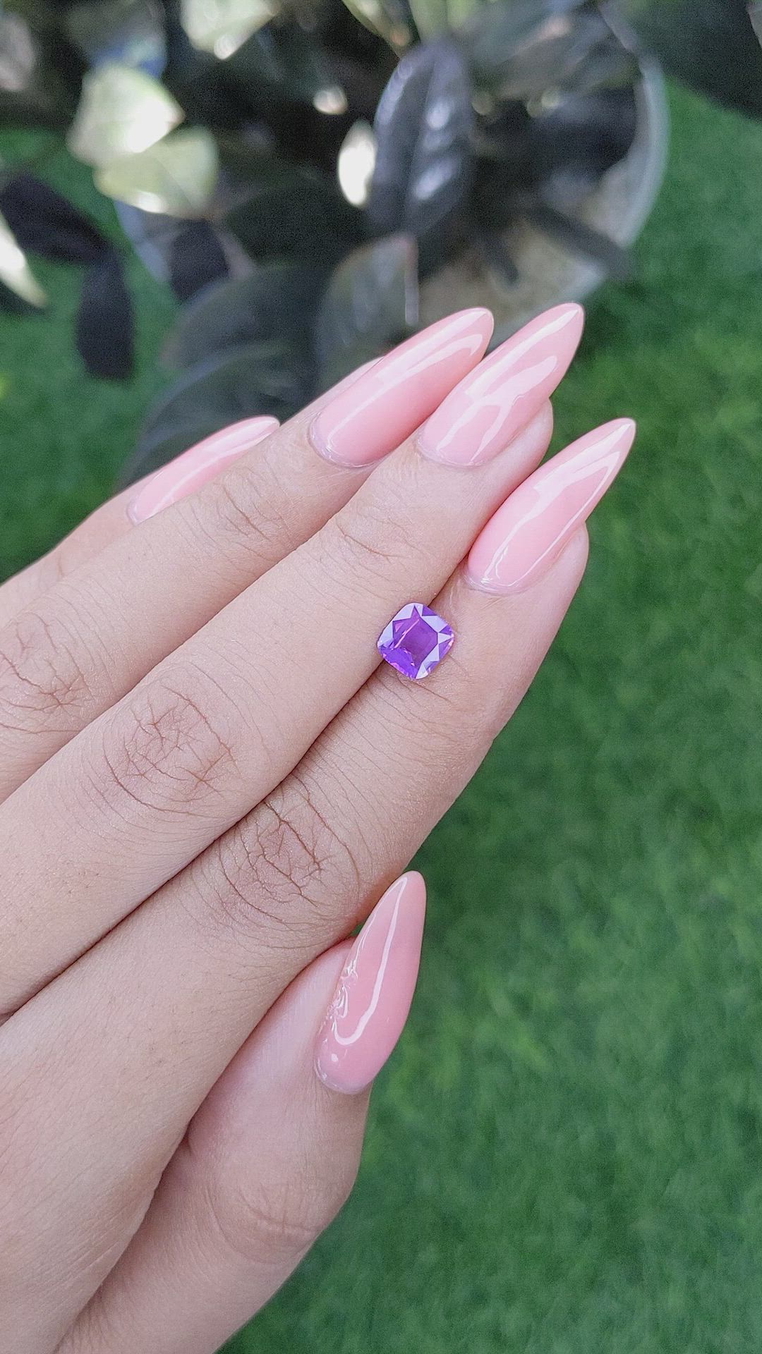 1.05 Ct. Pinkish Purple Sapphire from Madagascar Size Video