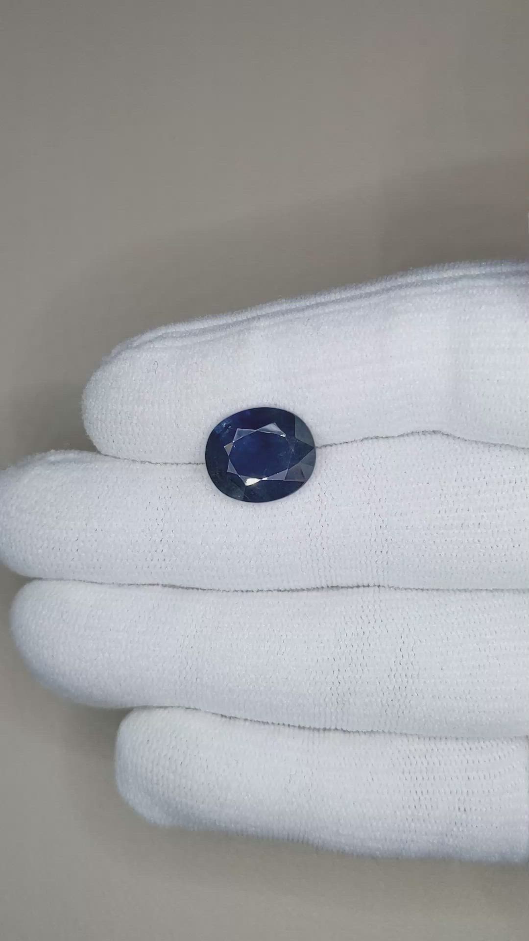 7.44 Ct. Blue Sapphire from Thailand Size Video