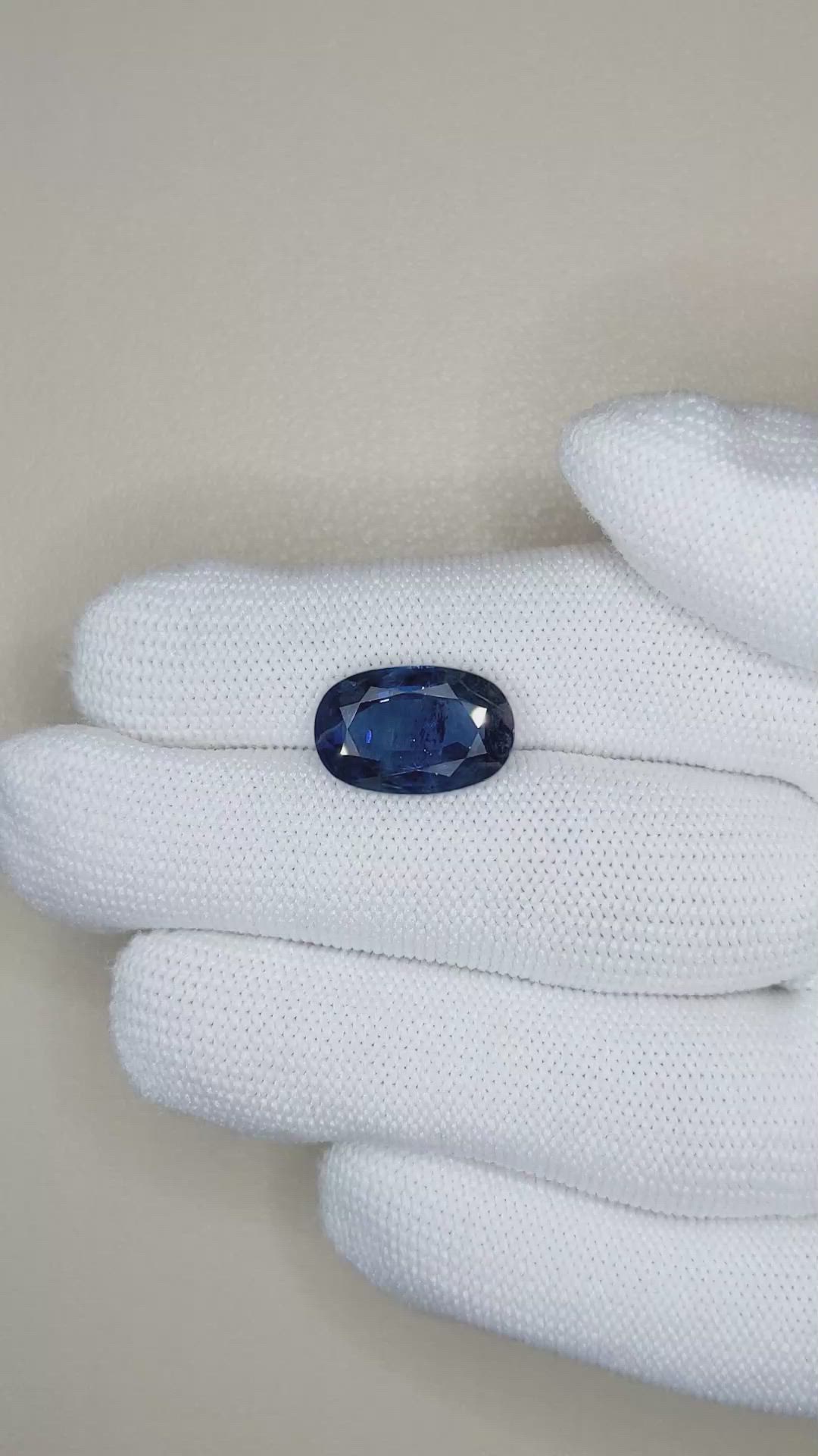 7.25 Ct. Blue Sapphire from Thailand Size Video